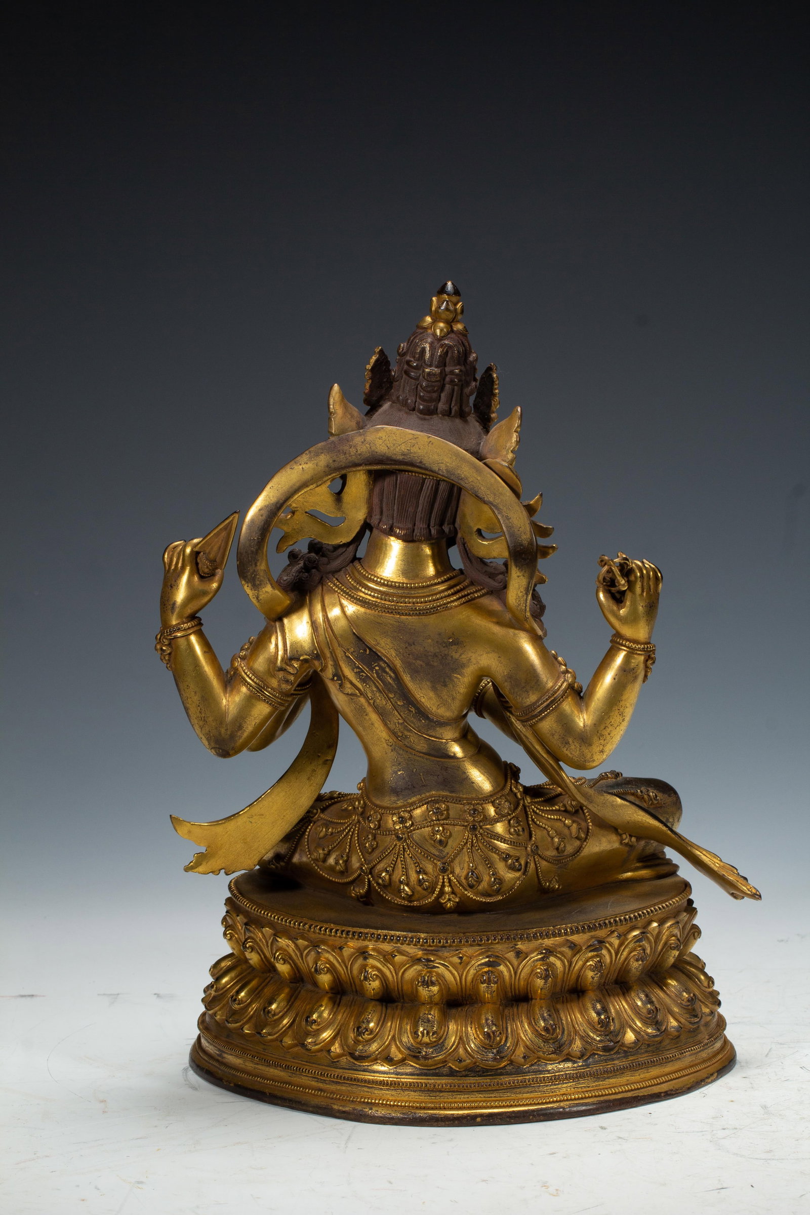 Chinese Gilt Bronze Buddhist Deity Statue - 8
