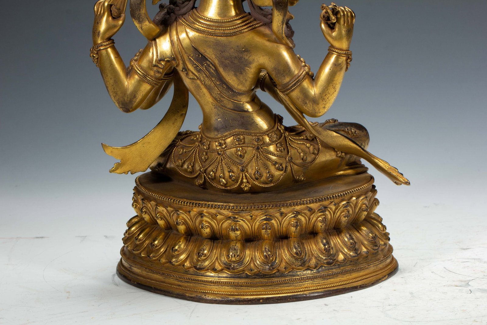 Chinese Gilt Bronze Buddhist Deity Statue - 9