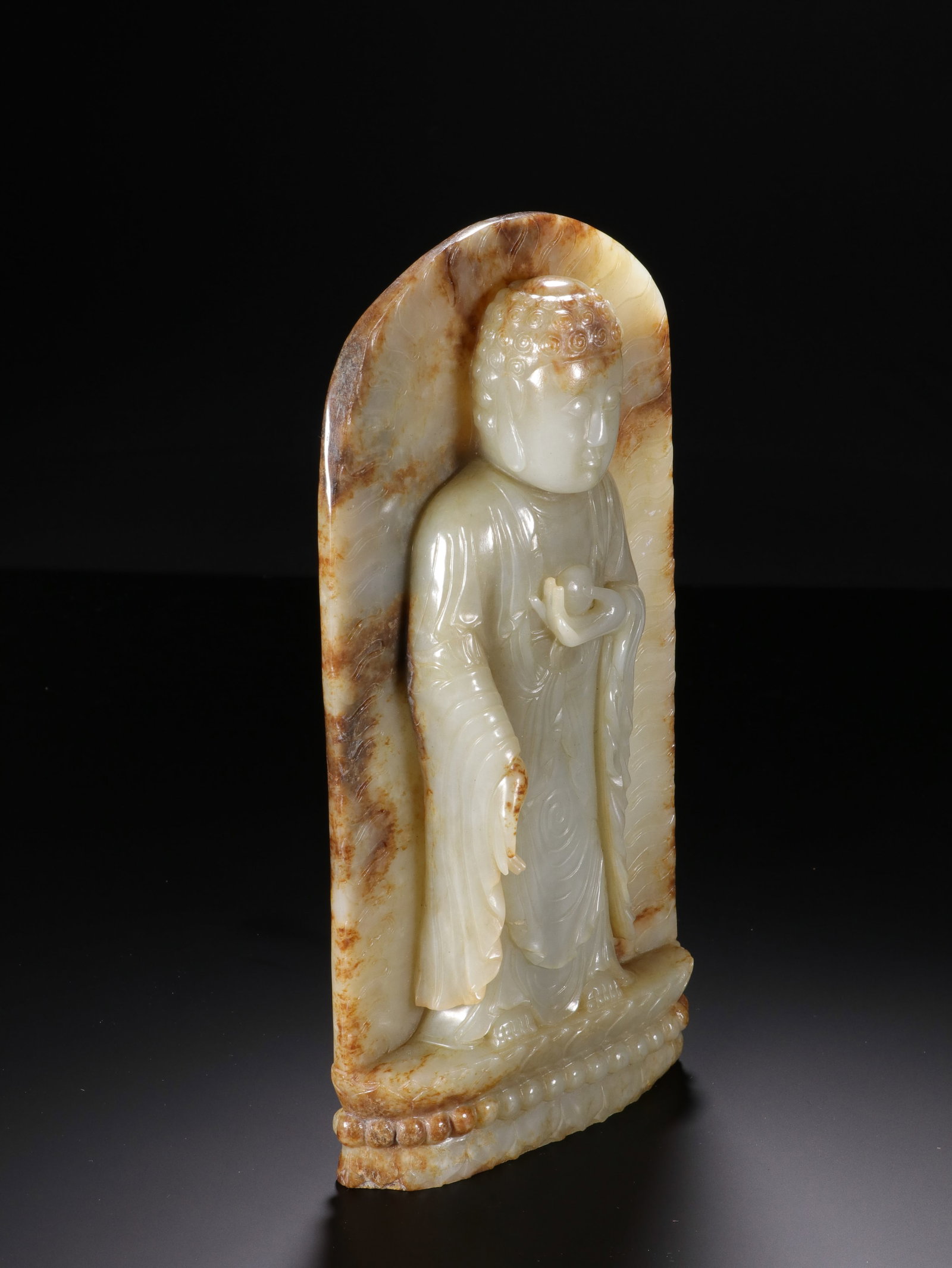 A CHINESE JADE BUDDHA FIGURE - 5