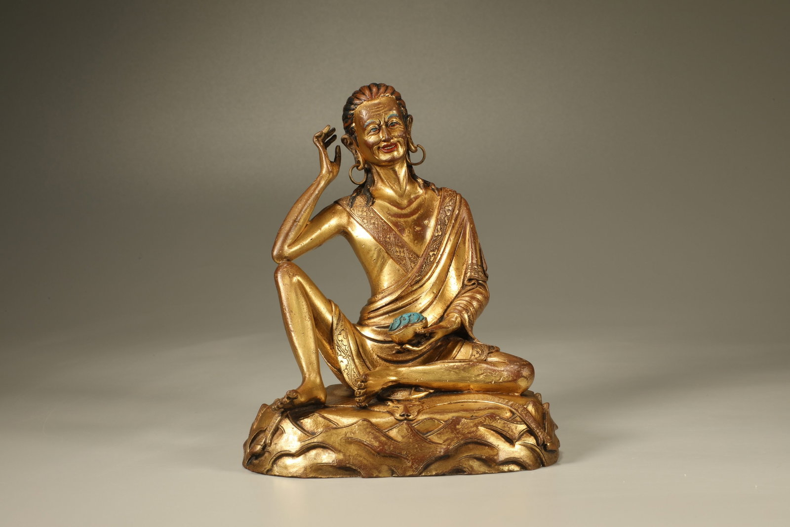 A Gilt Bronze Arhat Figure