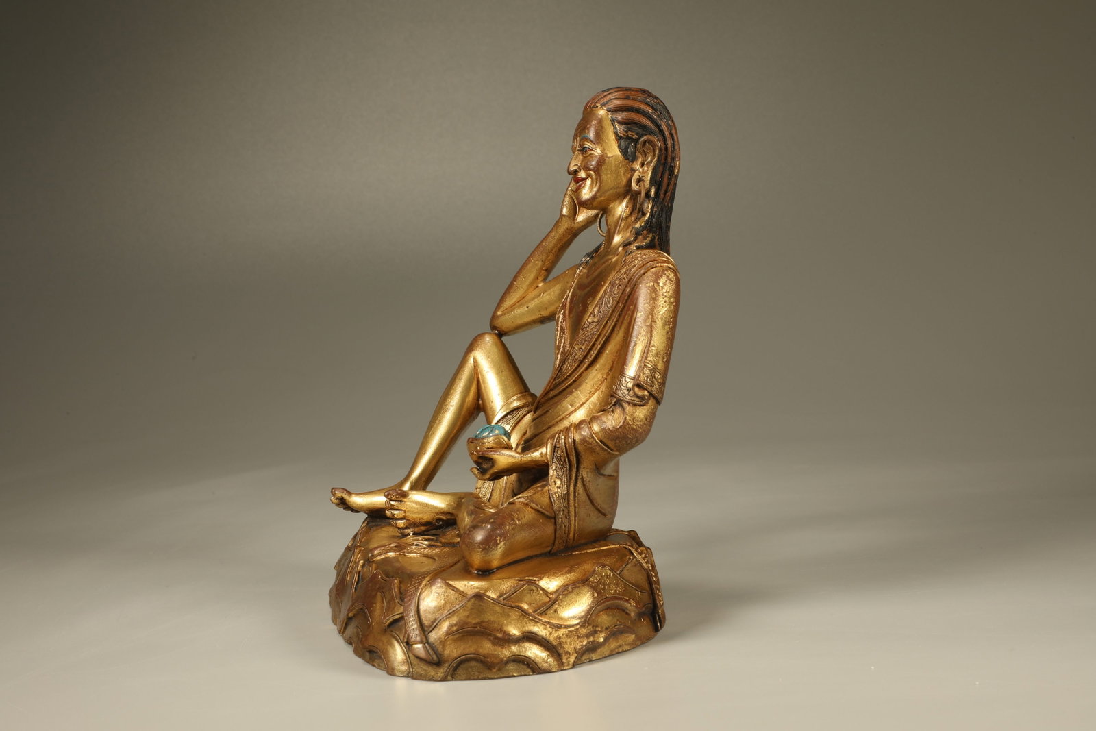 A Gilt Bronze Arhat Figure - 3