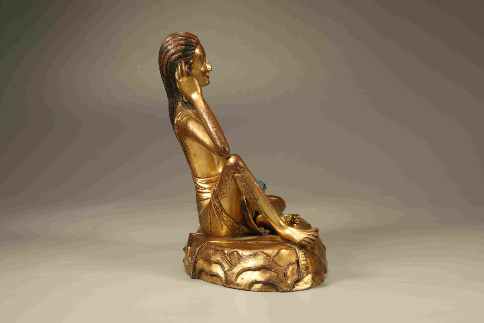 A Gilt Bronze Arhat Figure - 5
