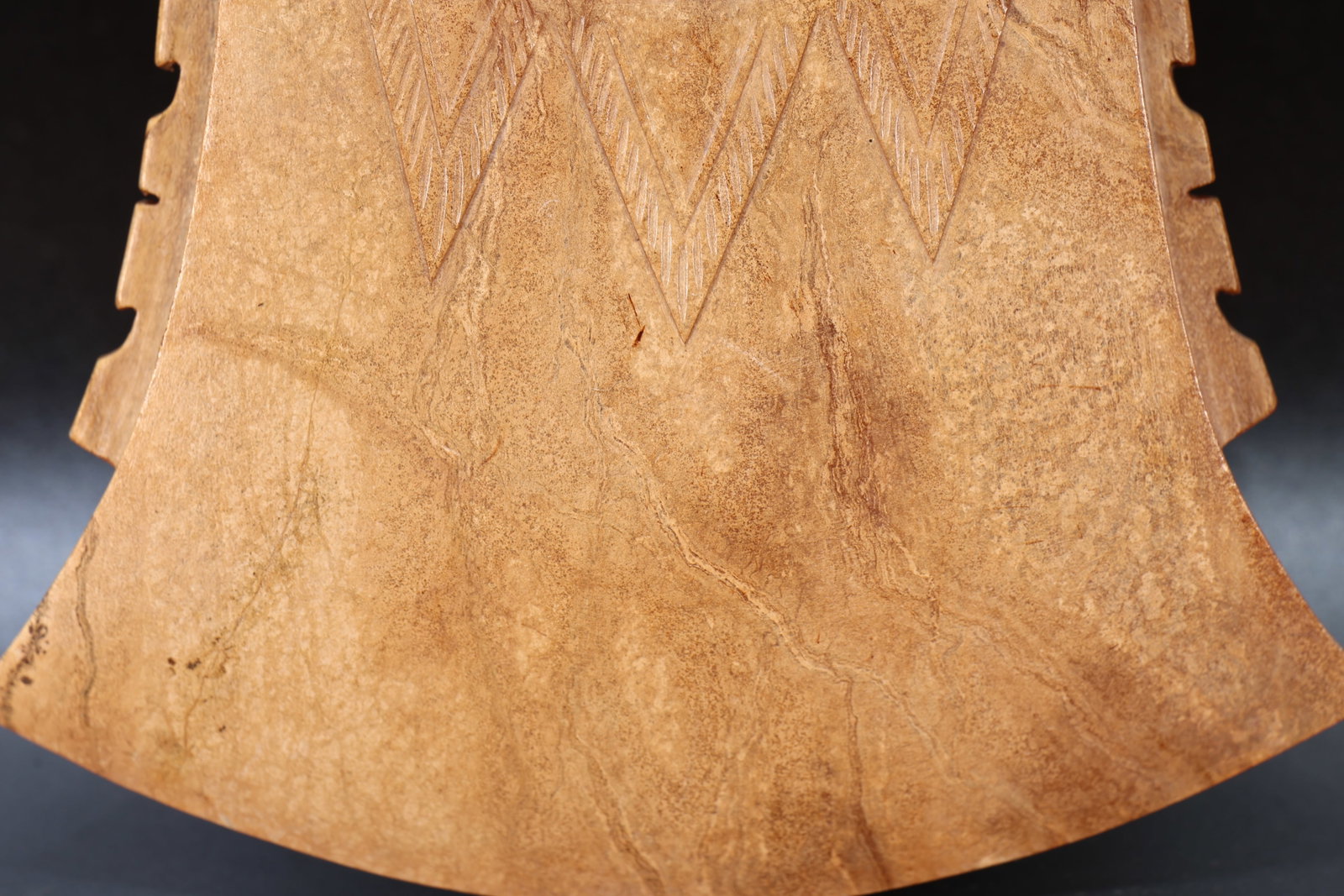 A Jade Carved Beast Face Pattern Axe - 8