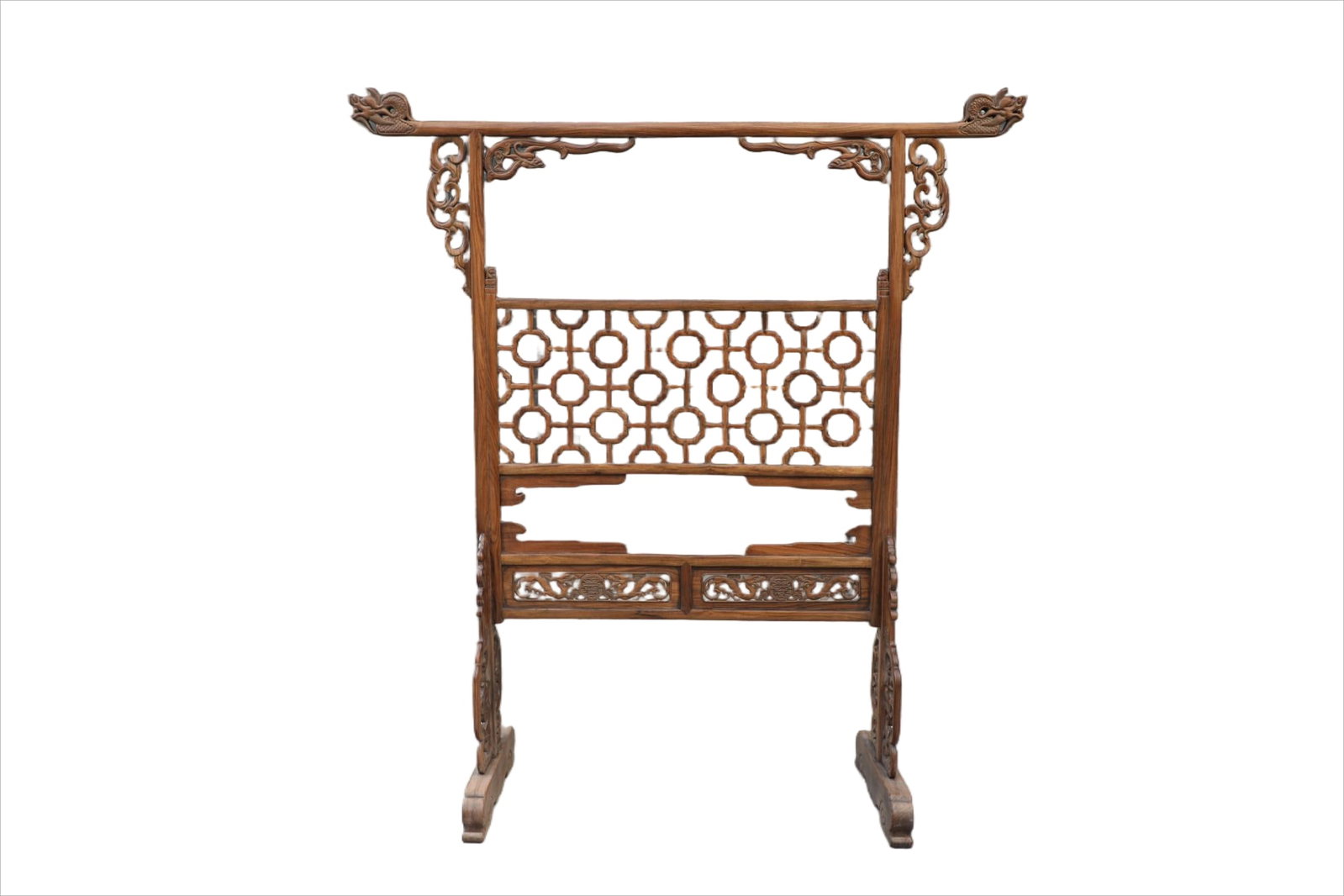 Huanghuali Wood Carved Dragon Pattern Clothes Rack: Huanghuali Wood Carved Dragon Pattern Clothes Rack (160 x 48 x 175cm)