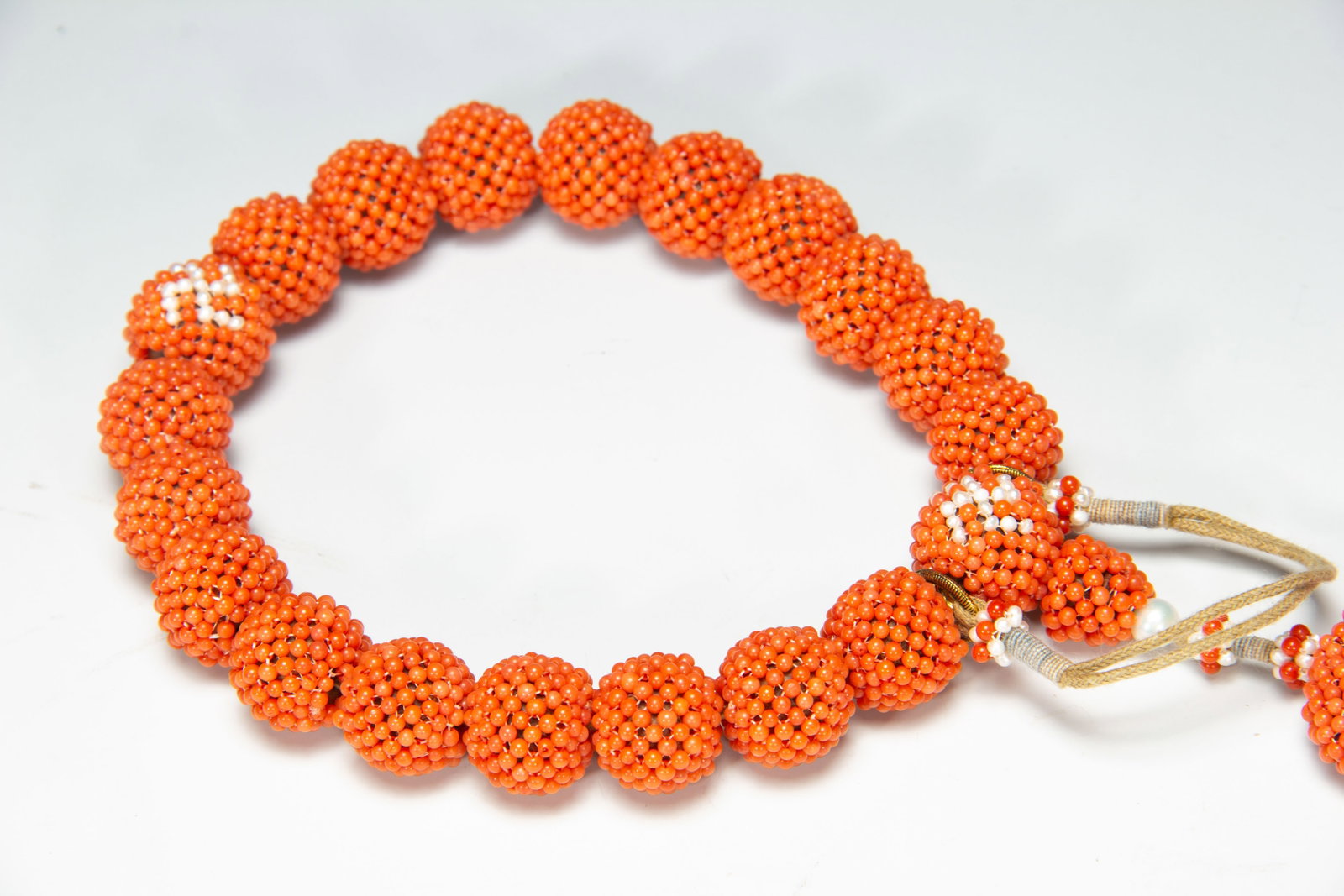 Chinese Coral Beaded Prayer Hand String - 4
