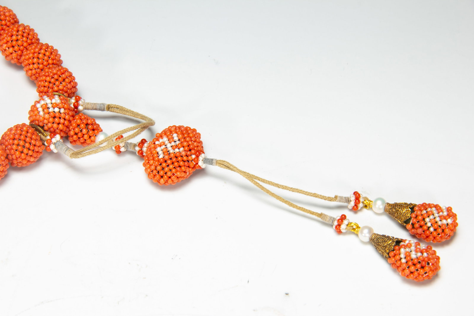 Chinese Coral Beaded Prayer Hand String - 5