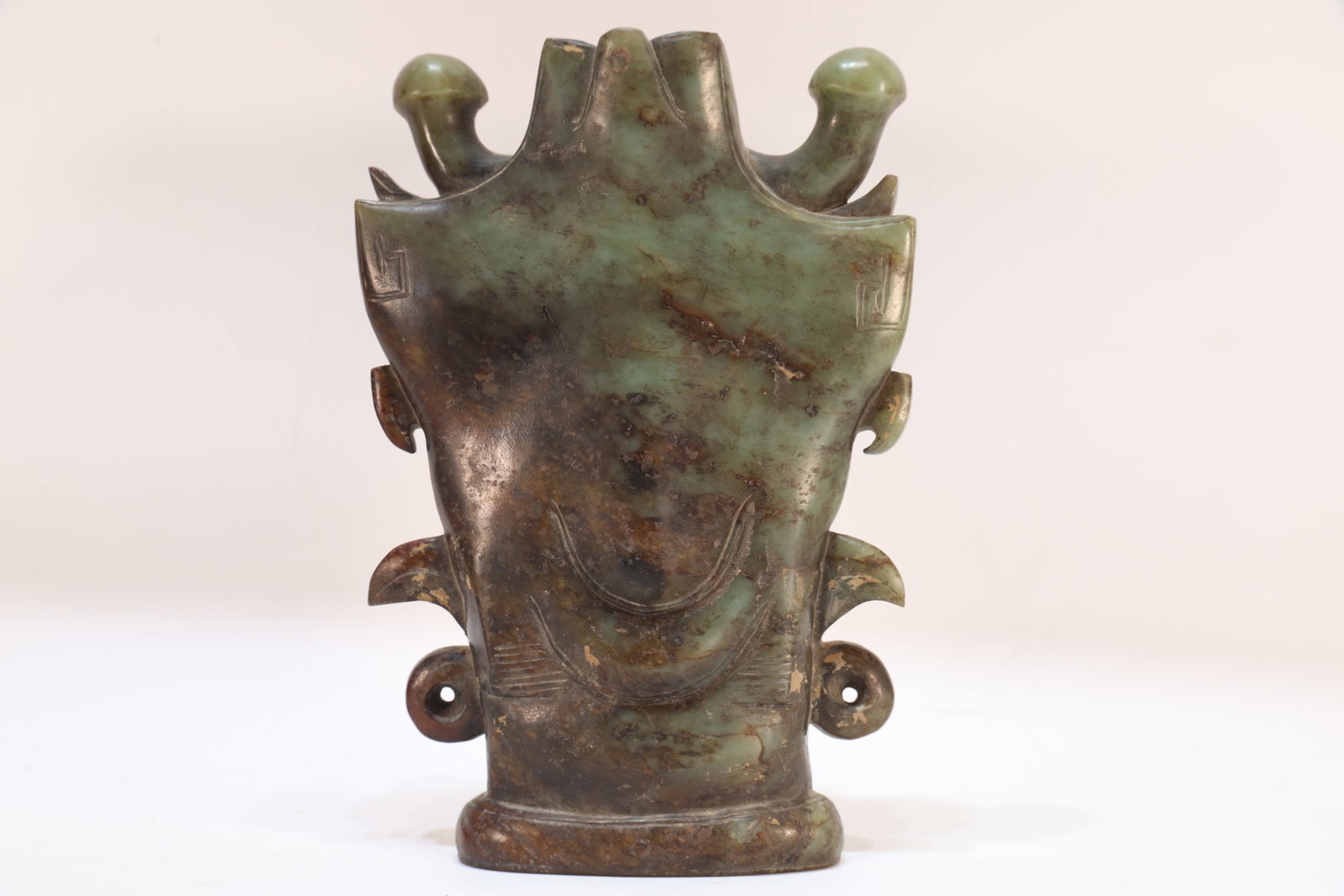 A Jade Carved Beast Face Pattern Figure - 6