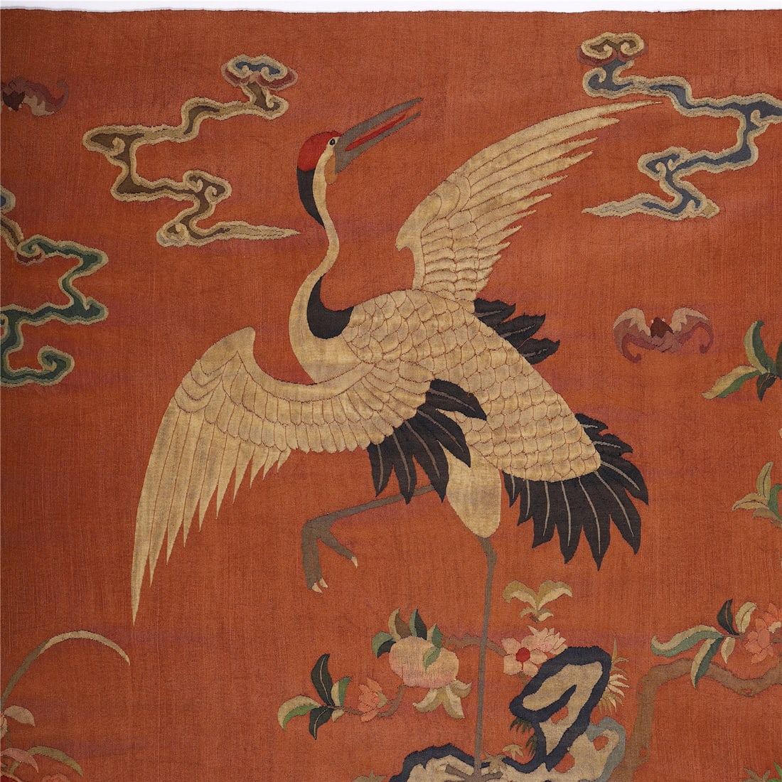 A CHINESE KESI 'CRANE AND FLOWERS' PANEL - 3