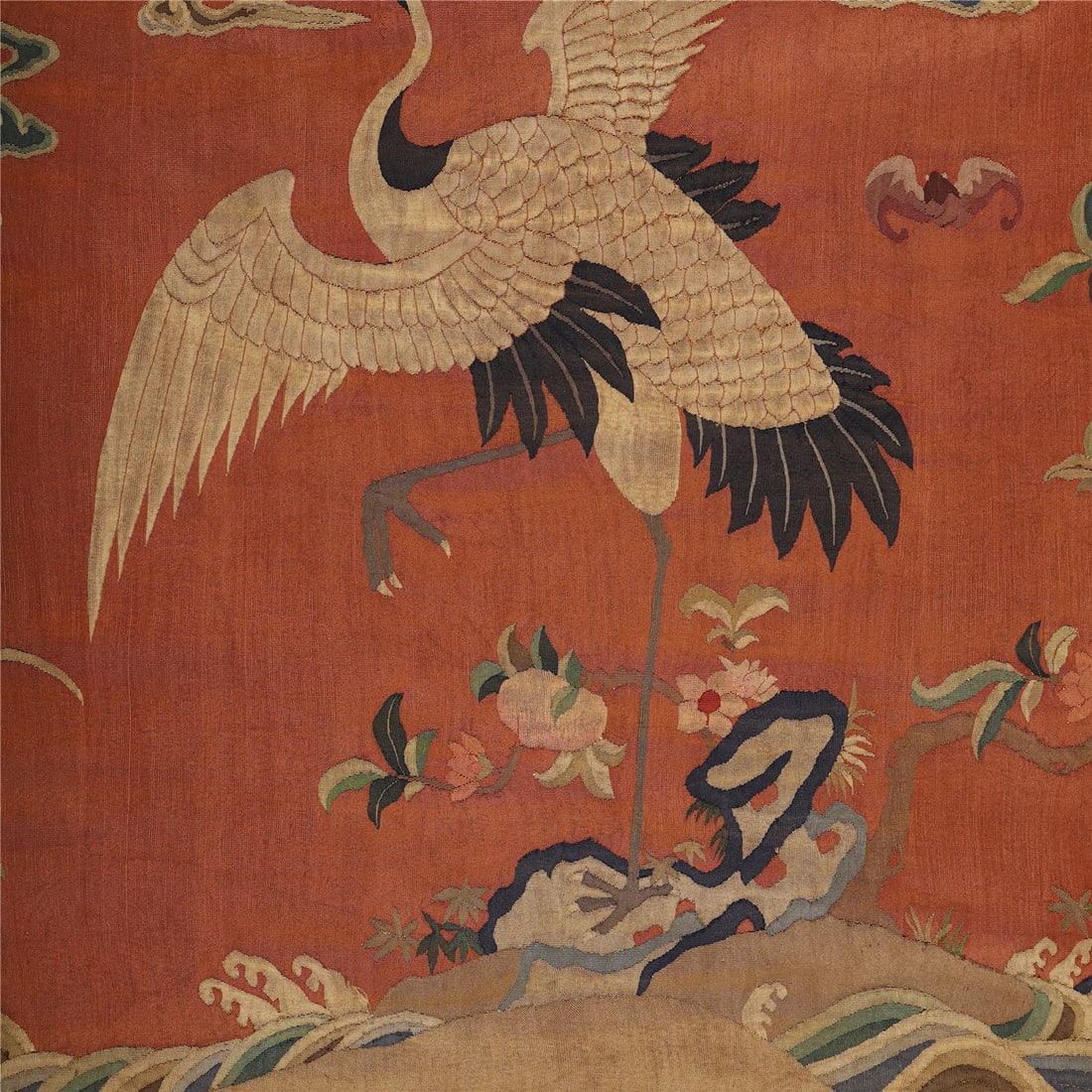 A CHINESE KESI 'CRANE AND FLOWERS' PANEL - 4