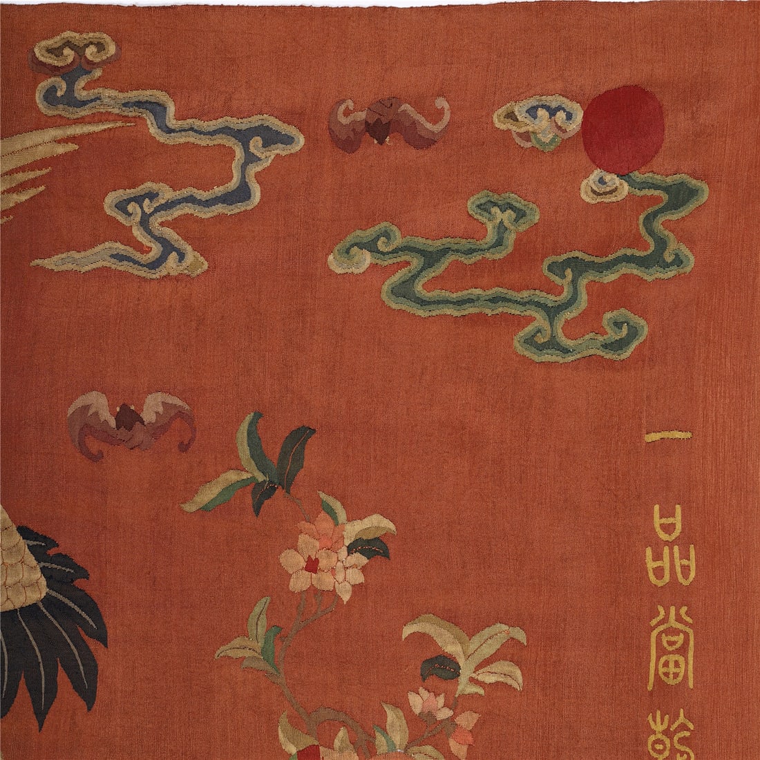 A CHINESE KESI 'CRANE AND FLOWERS' PANEL - 8