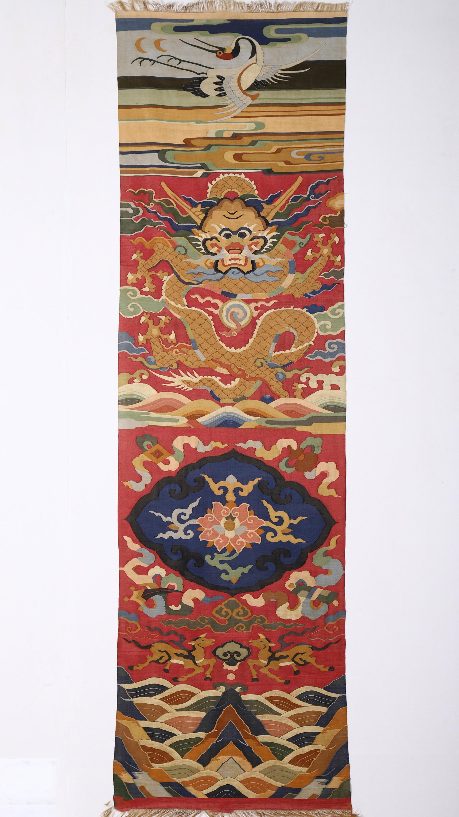 A CHINESE KESI DRAGON CHAIR COVER (1 of 11)