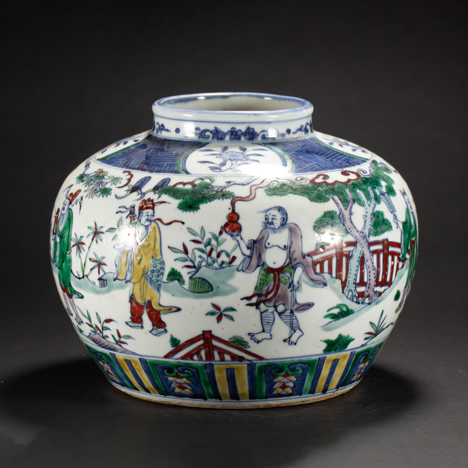 A Chinese Wucai Figural Jar (1 of 11)