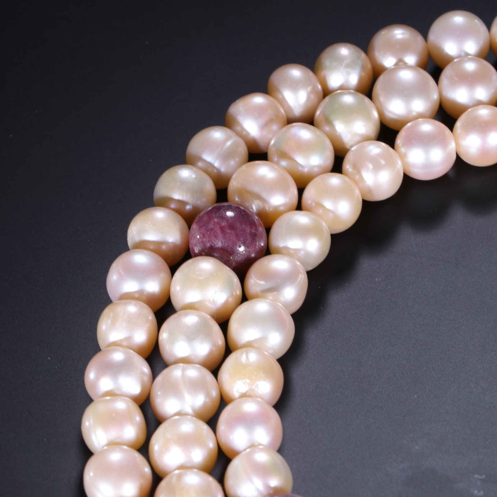A Chinese Pearl Prayer Beads with Ruby Accents - 3