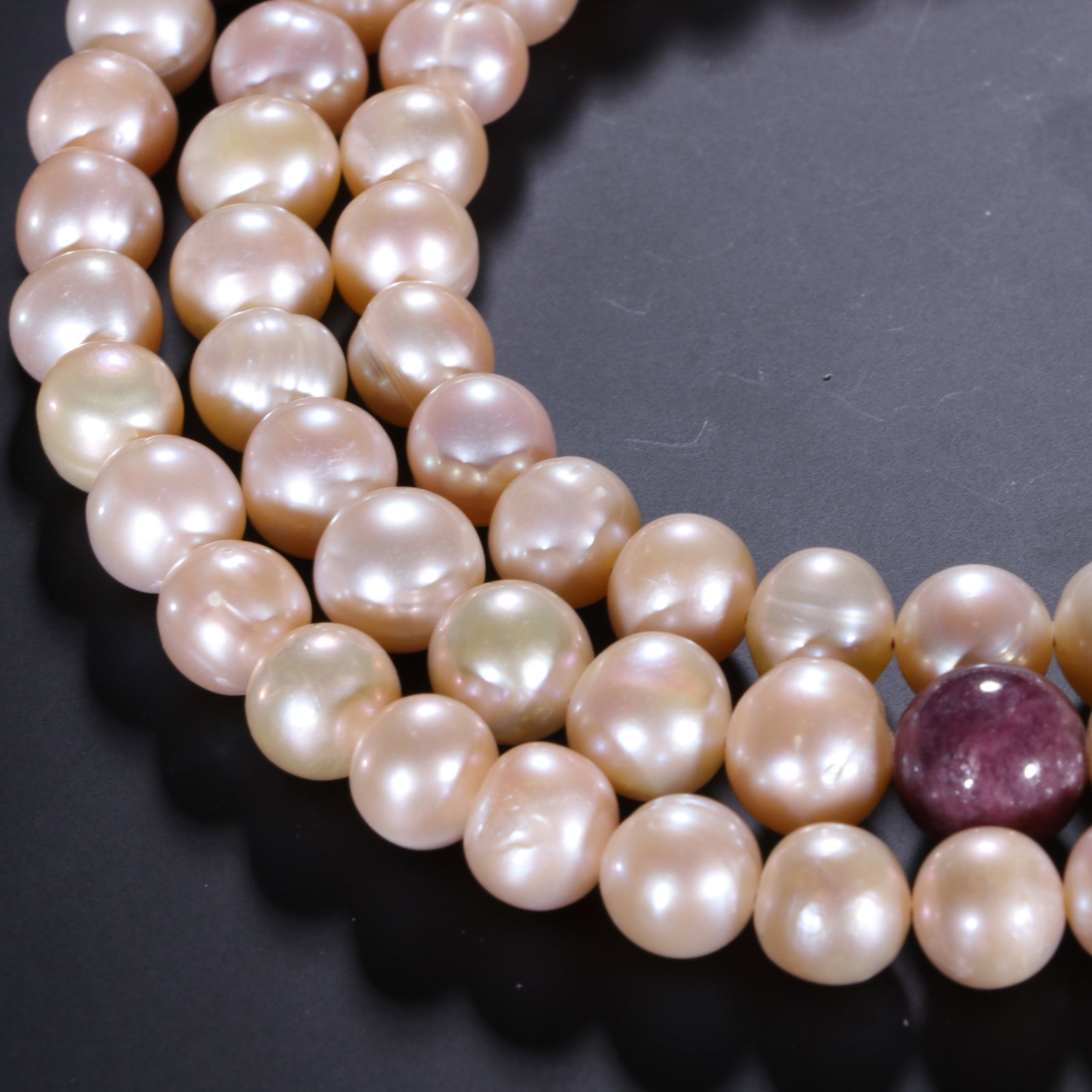 A Chinese Pearl Prayer Beads with Ruby Accents - 7