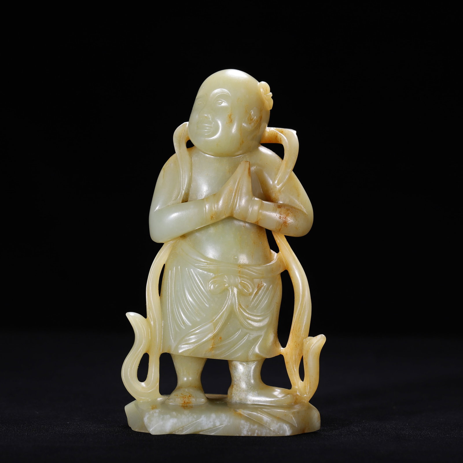 A Chinese Hetian Jade Standing Boy Statue (1 of 7)
