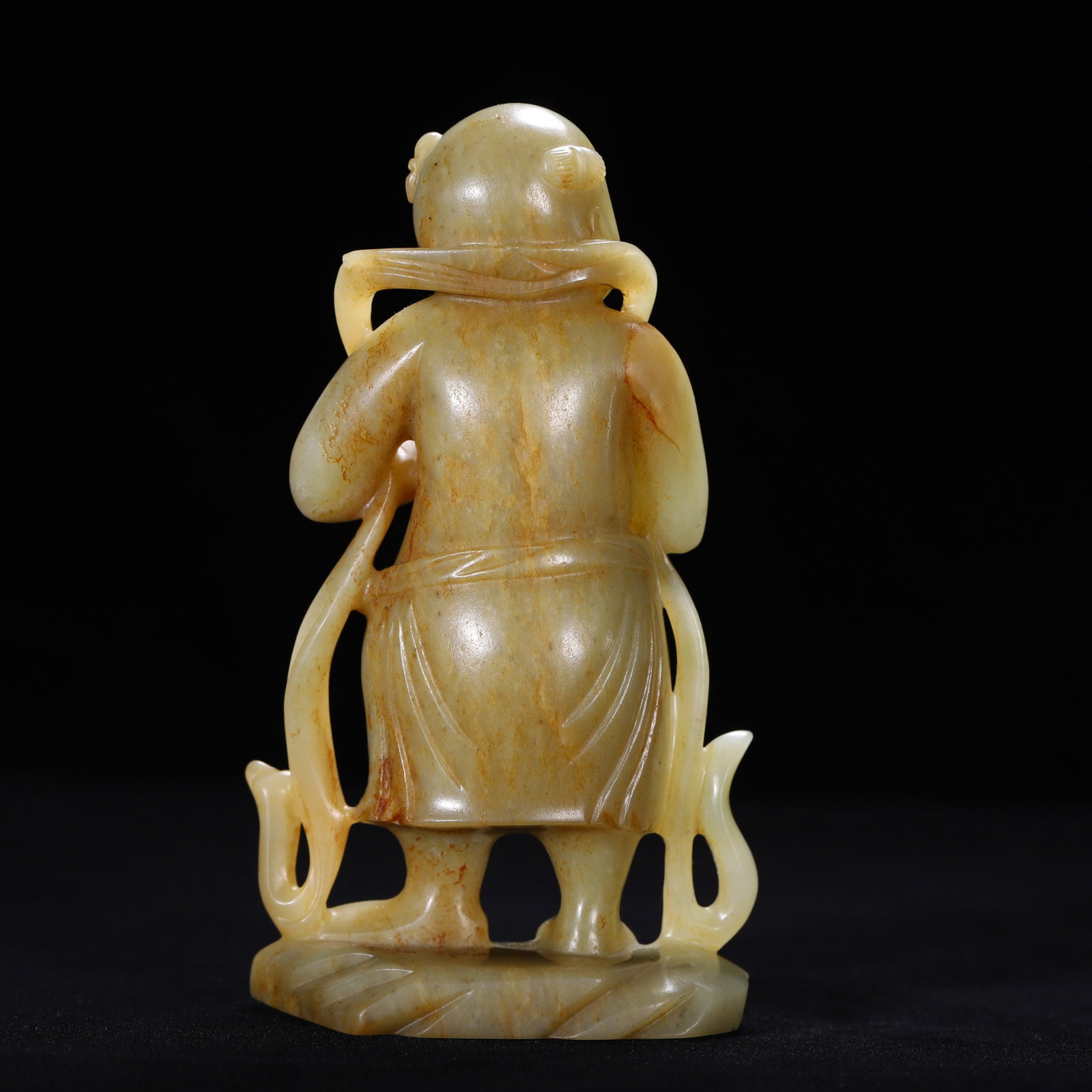A Chinese Hetian Jade Standing Boy Statue - 5