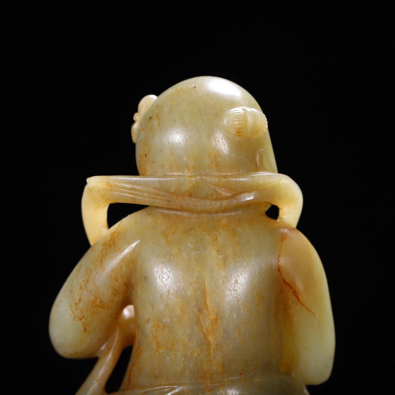 A Chinese Hetian Jade Standing Boy Statue - 6
