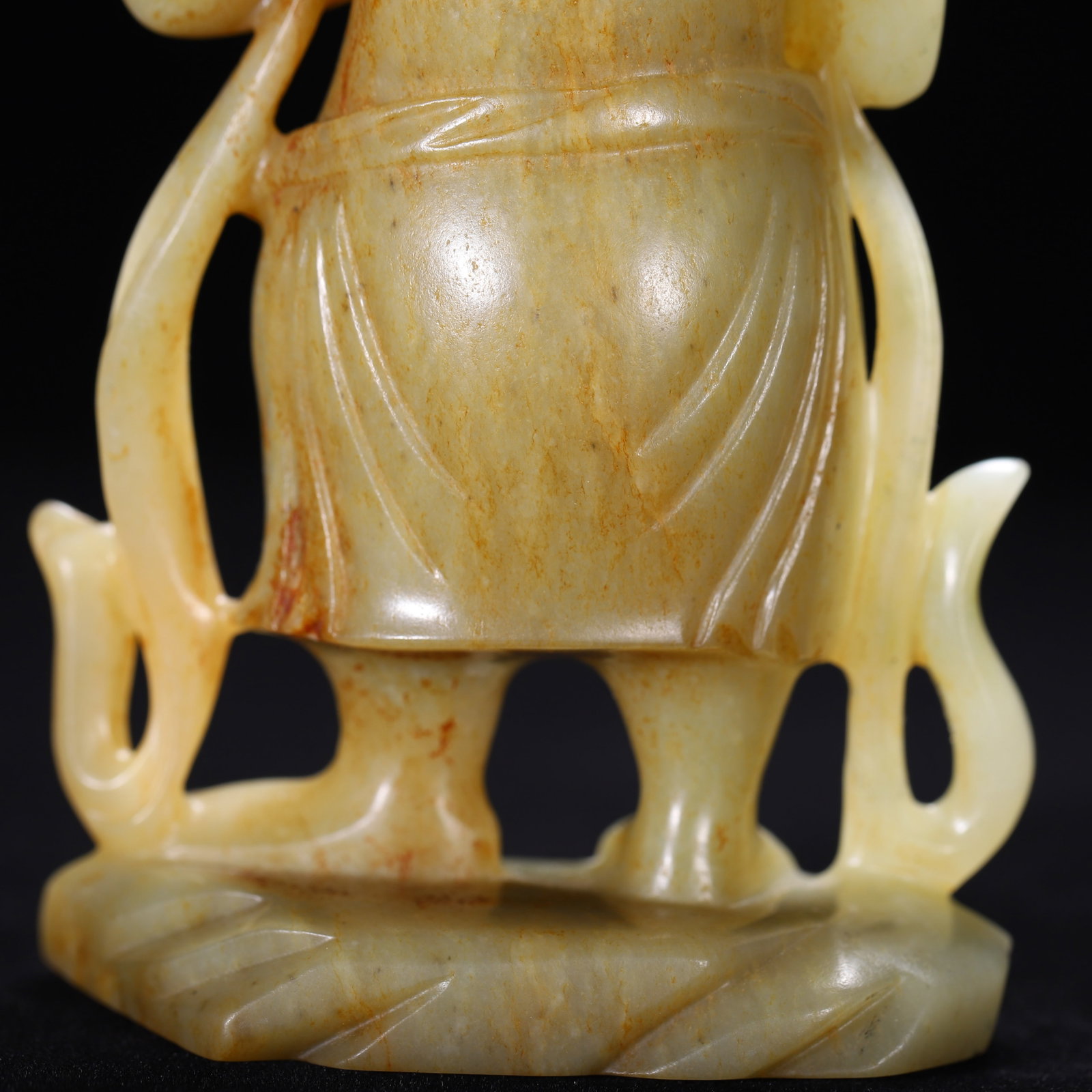 A Chinese Hetian Jade Standing Boy Statue - 7