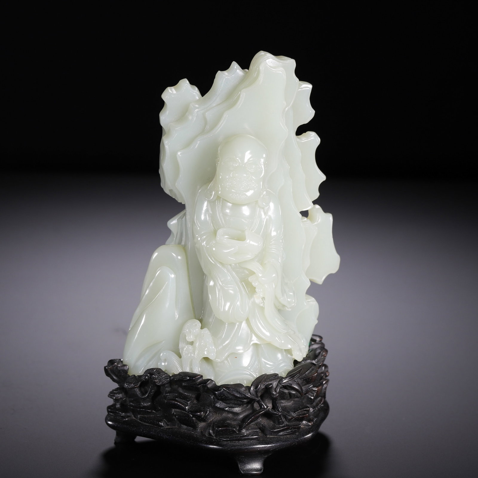 A Chinese White Jade Bodhidharma Carving (1 of 9)
