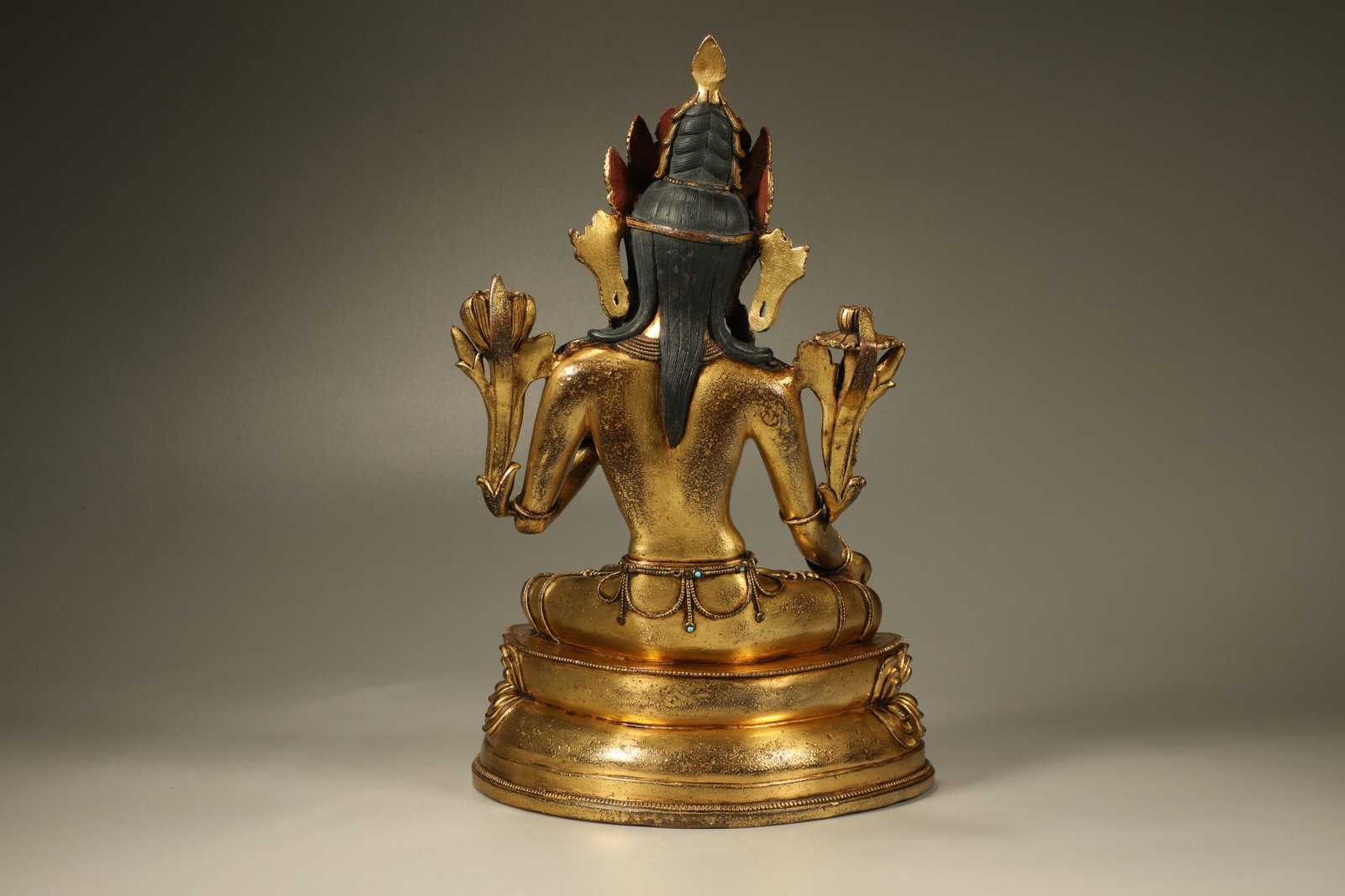 A Gilt Bronze Green Tara Figure - 5