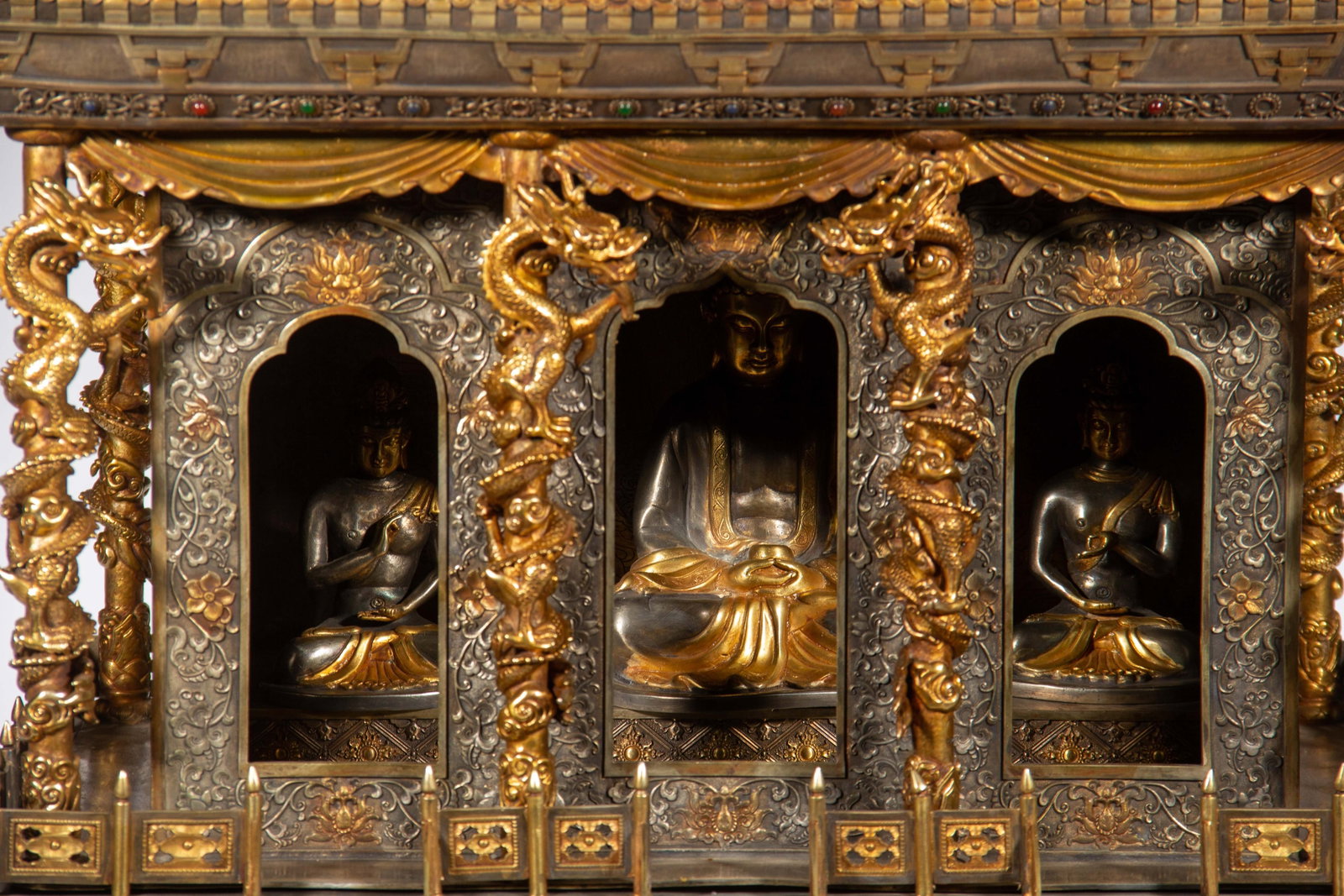 Chinese Gilt Silver Buddhist Shrine - 3