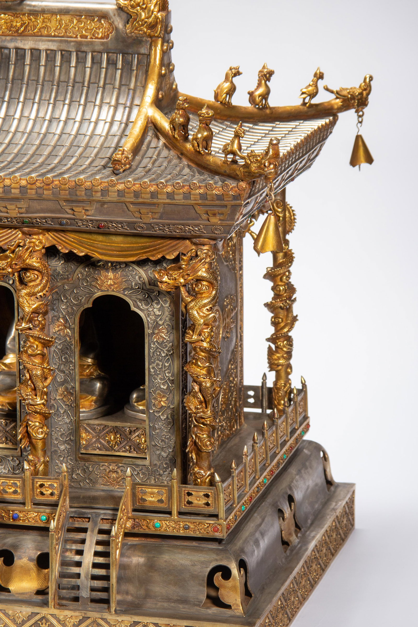 Chinese Gilt Silver Buddhist Shrine - 5