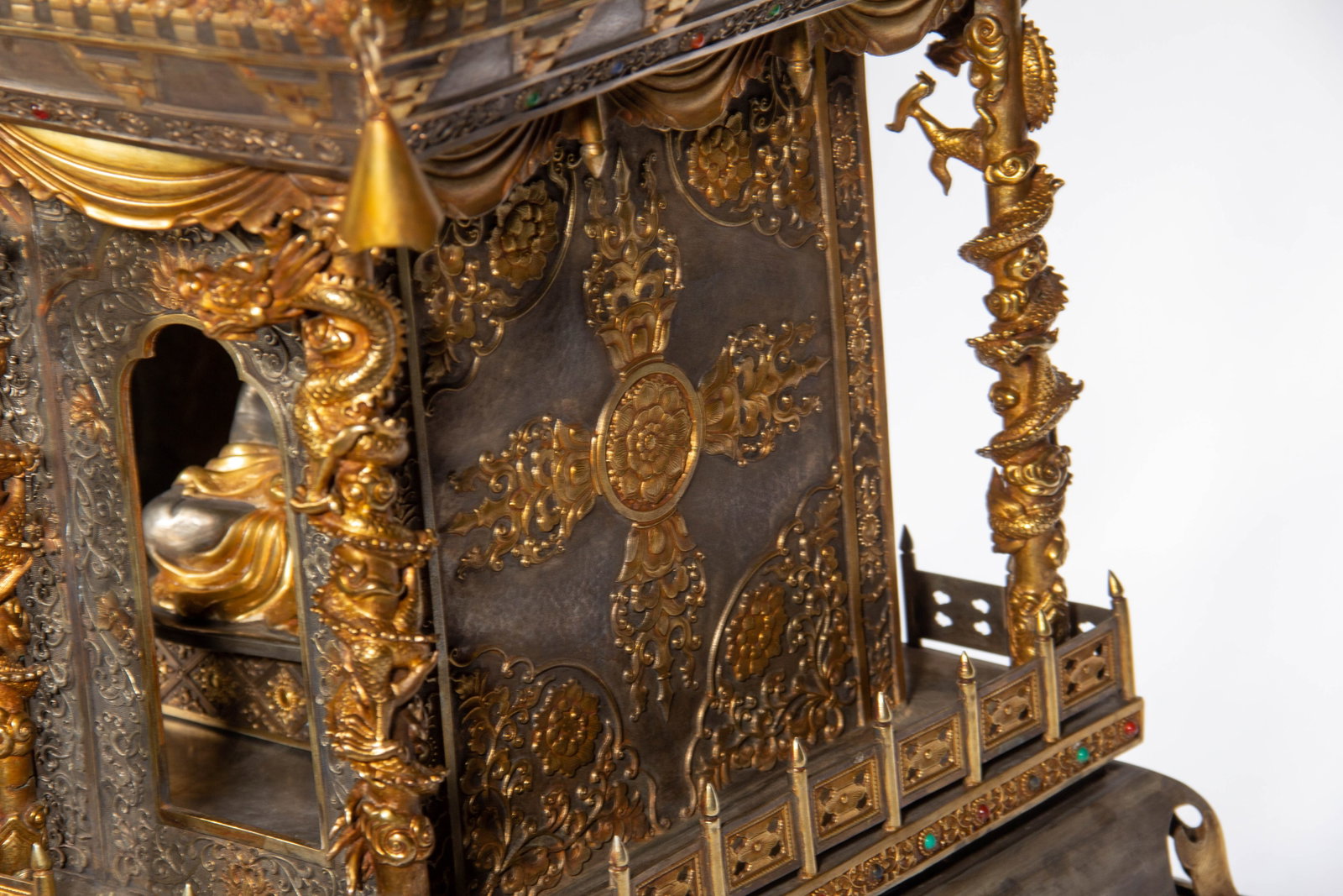 Chinese Gilt Silver Buddhist Shrine - 6