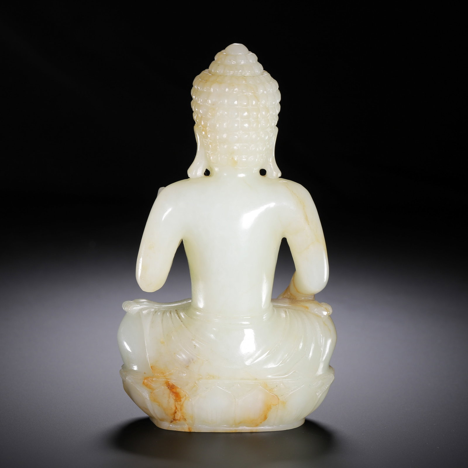 A Chinese White Jade Buddha Figure - 7