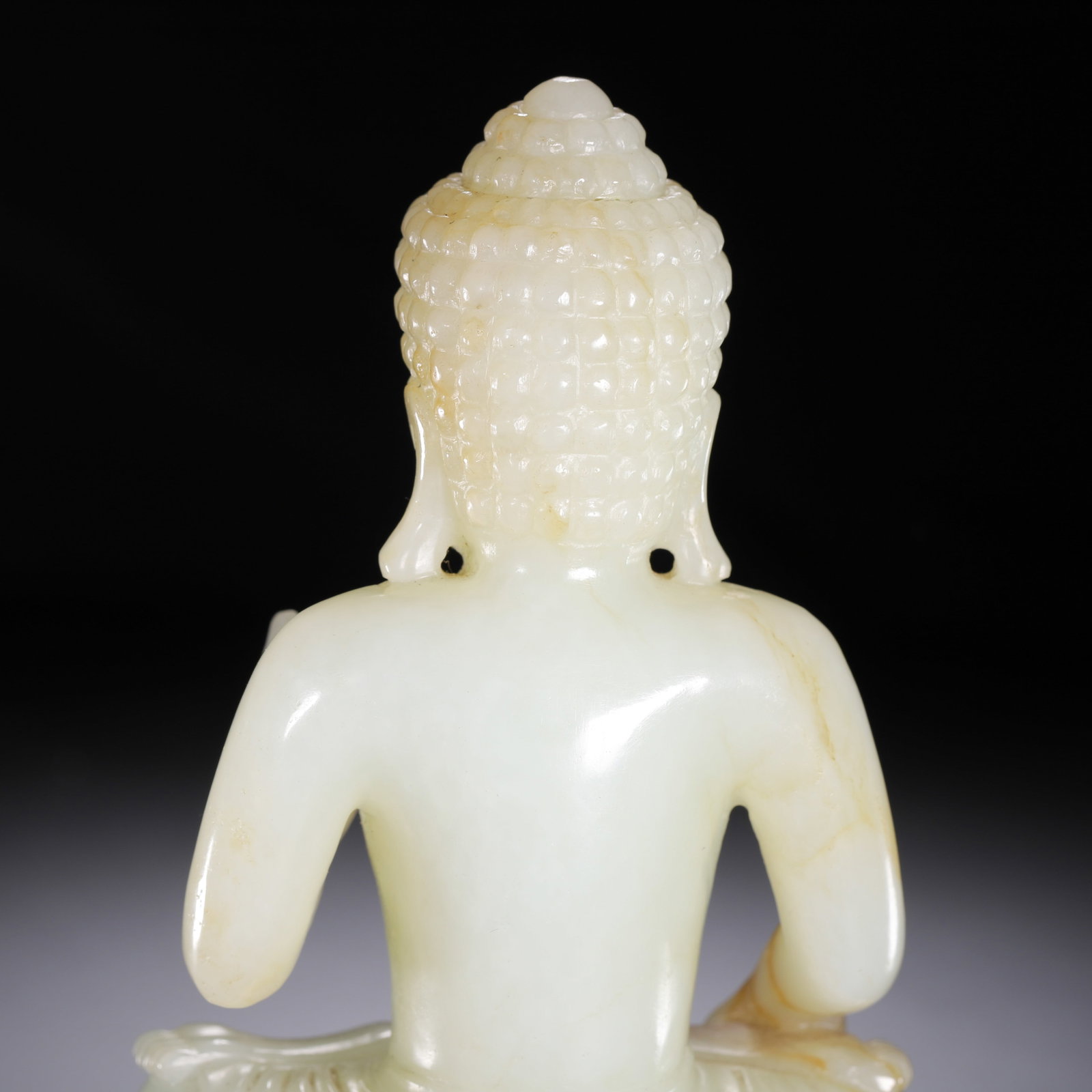 A Chinese White Jade Buddha Figure - 8
