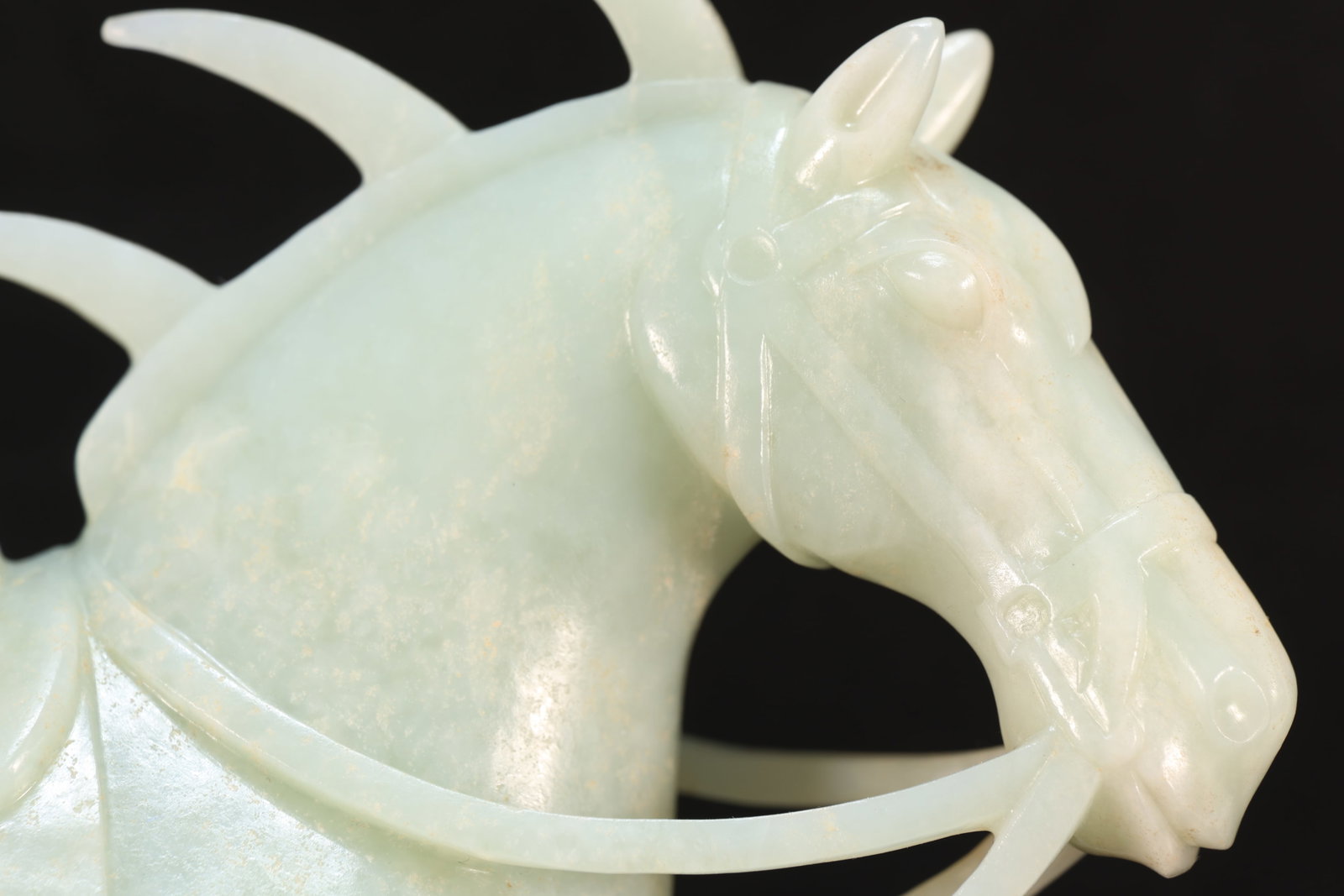 A Jade Carved Horse Shape Figure - 2