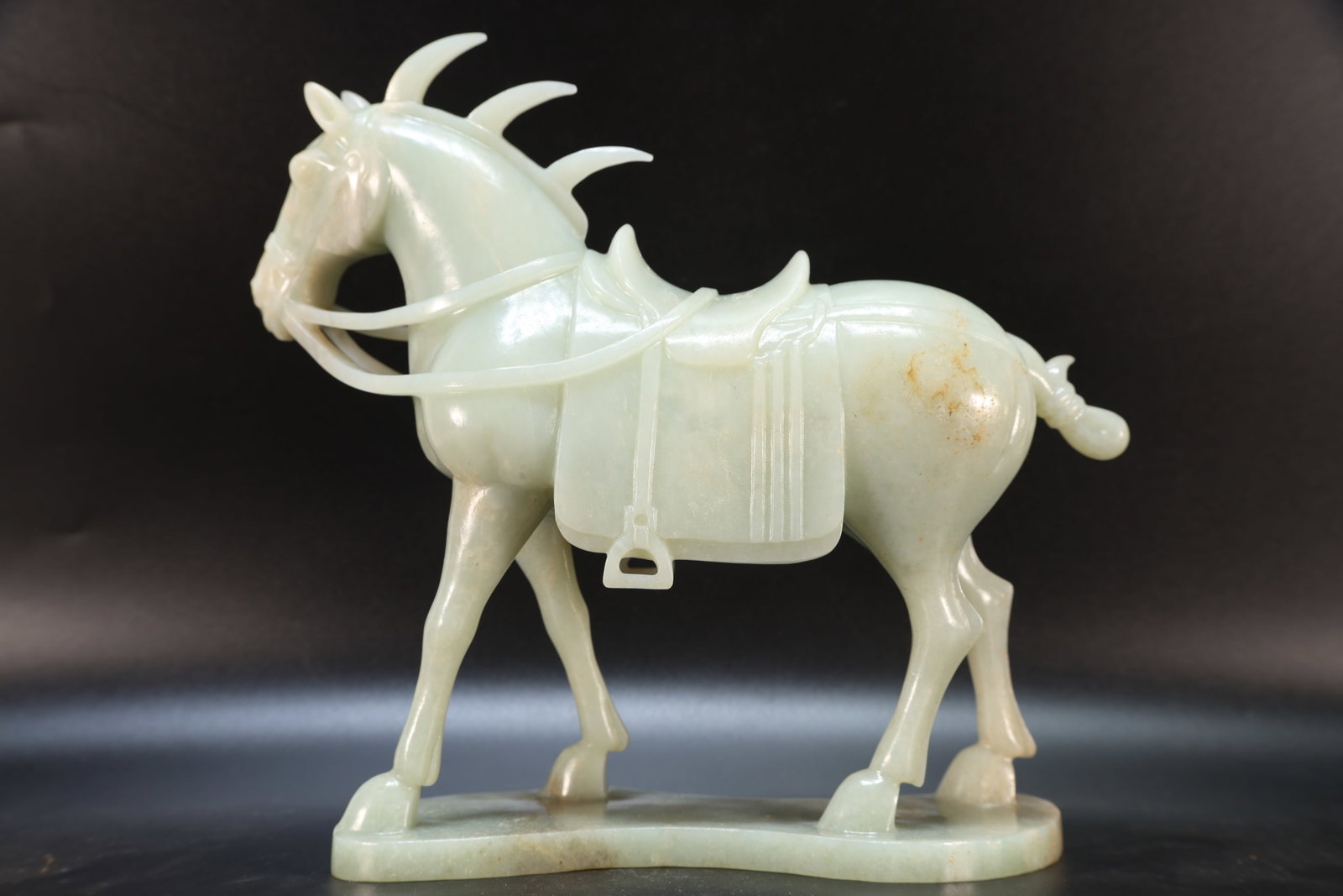 A Jade Carved Horse Shape Figure - 8