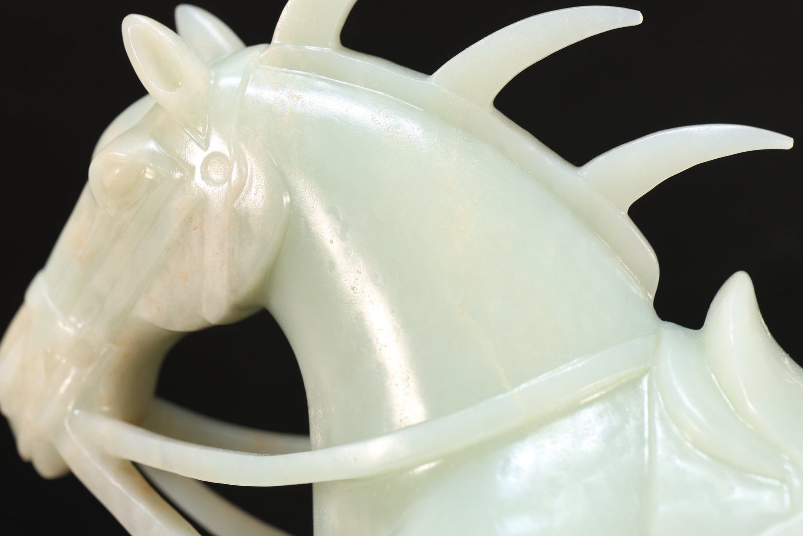 A Jade Carved Horse Shape Figure - 9
