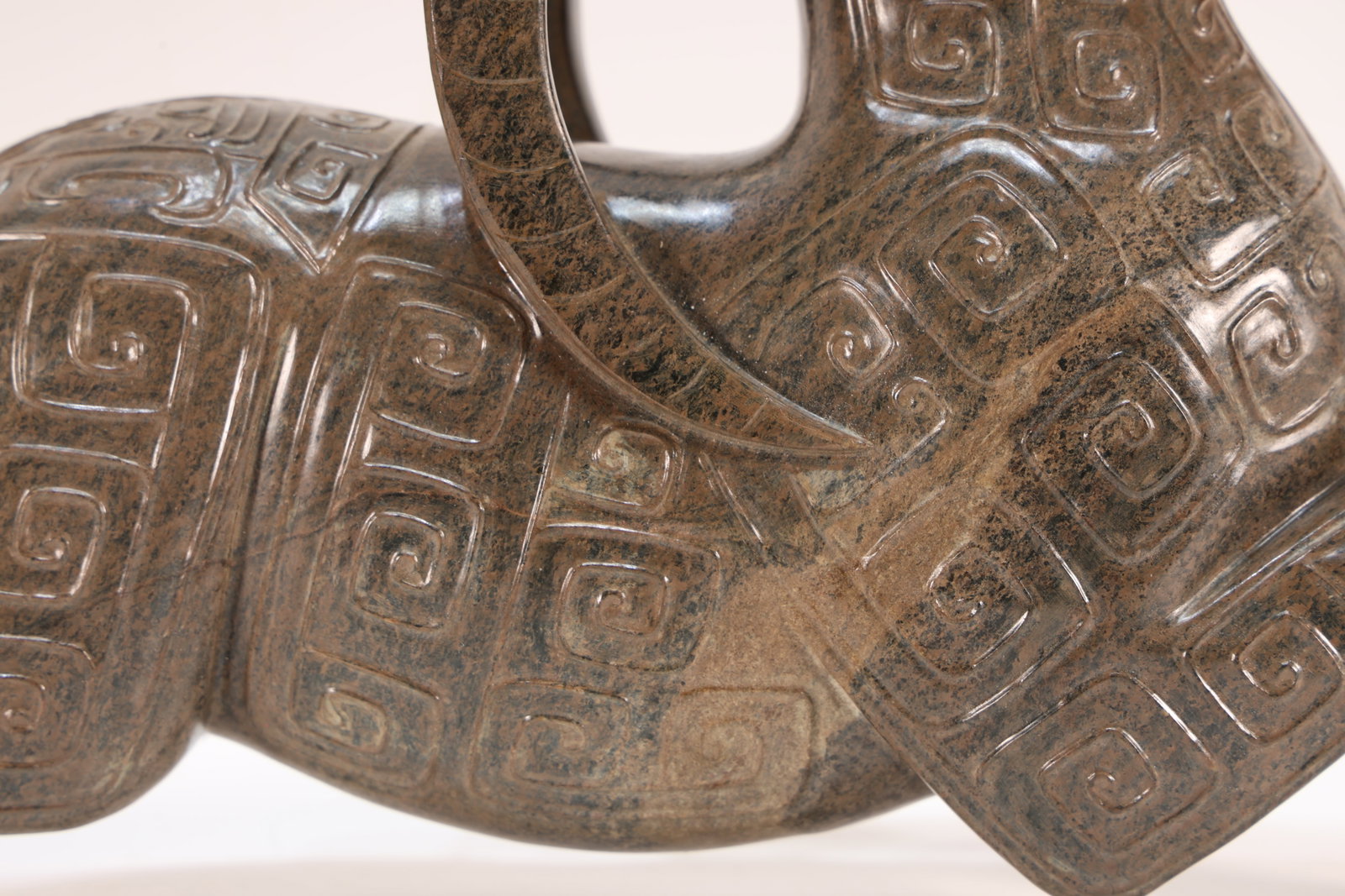 A Jade Carved Beast Face Pattern Ram Shape Figure - 10
