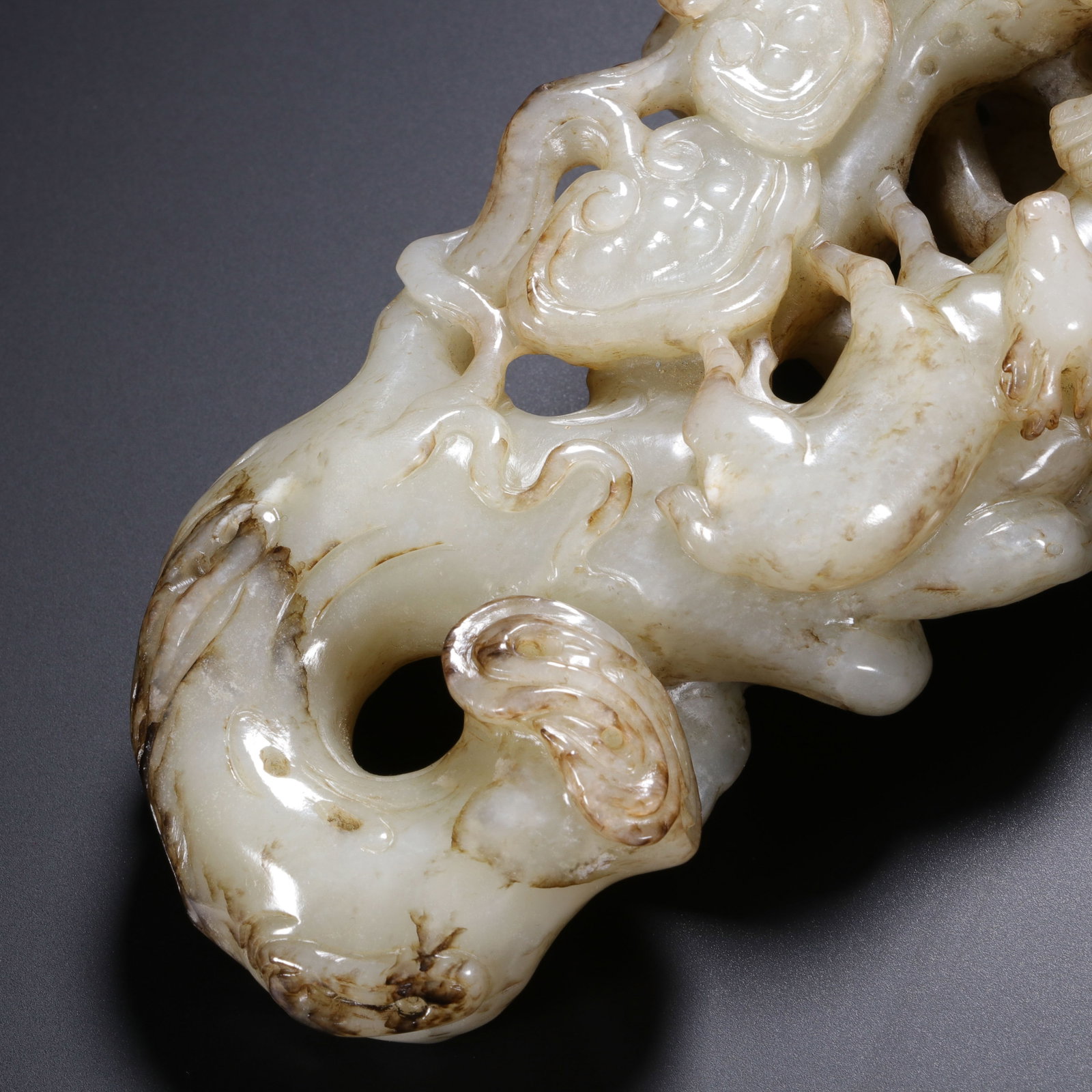 A Chinese Hetian White Jade Ruyi Scepter - 3