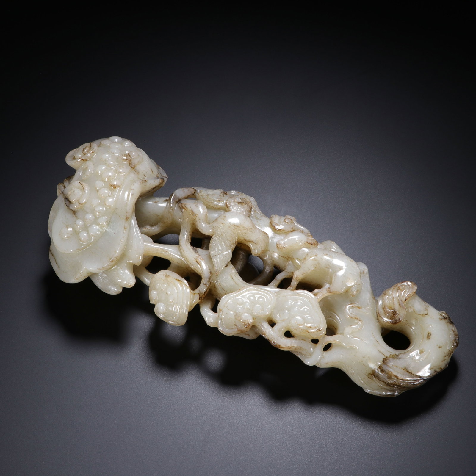 A Chinese Hetian White Jade Ruyi Scepter - 4