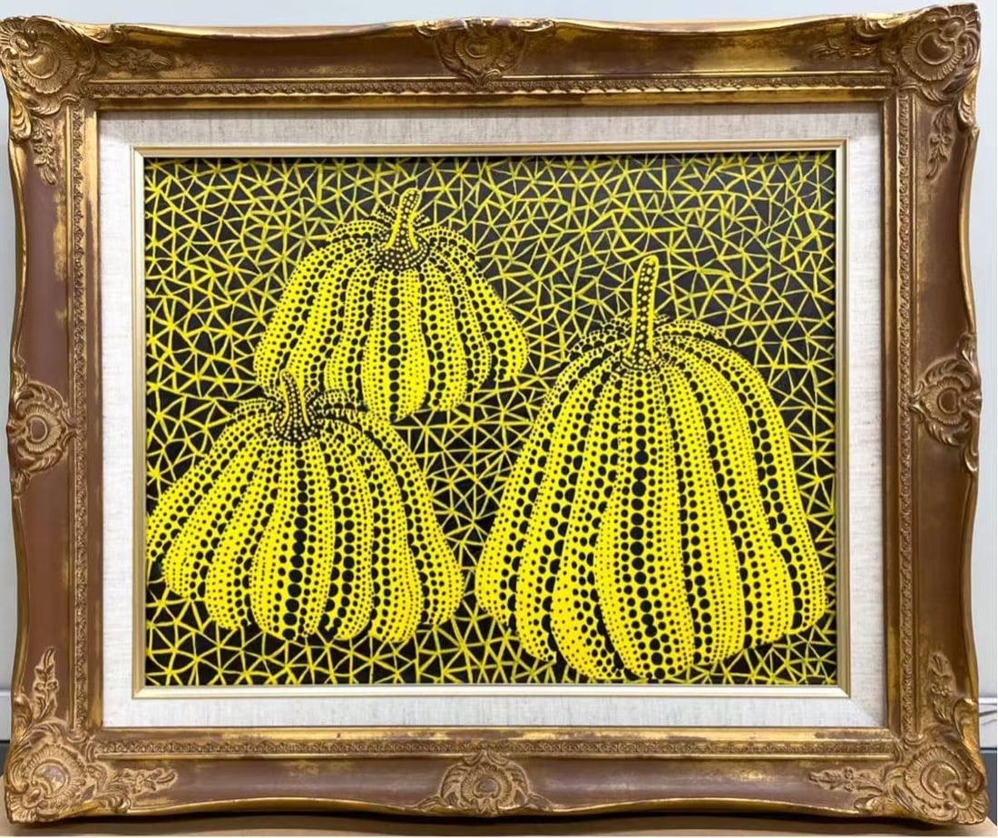 Drawing Pumpkin Oil Painting,Yayoi Kusama Mark: Drawing Pumpkin Oil Painting,Yayoi Kusama Mark (50 x 59cm)