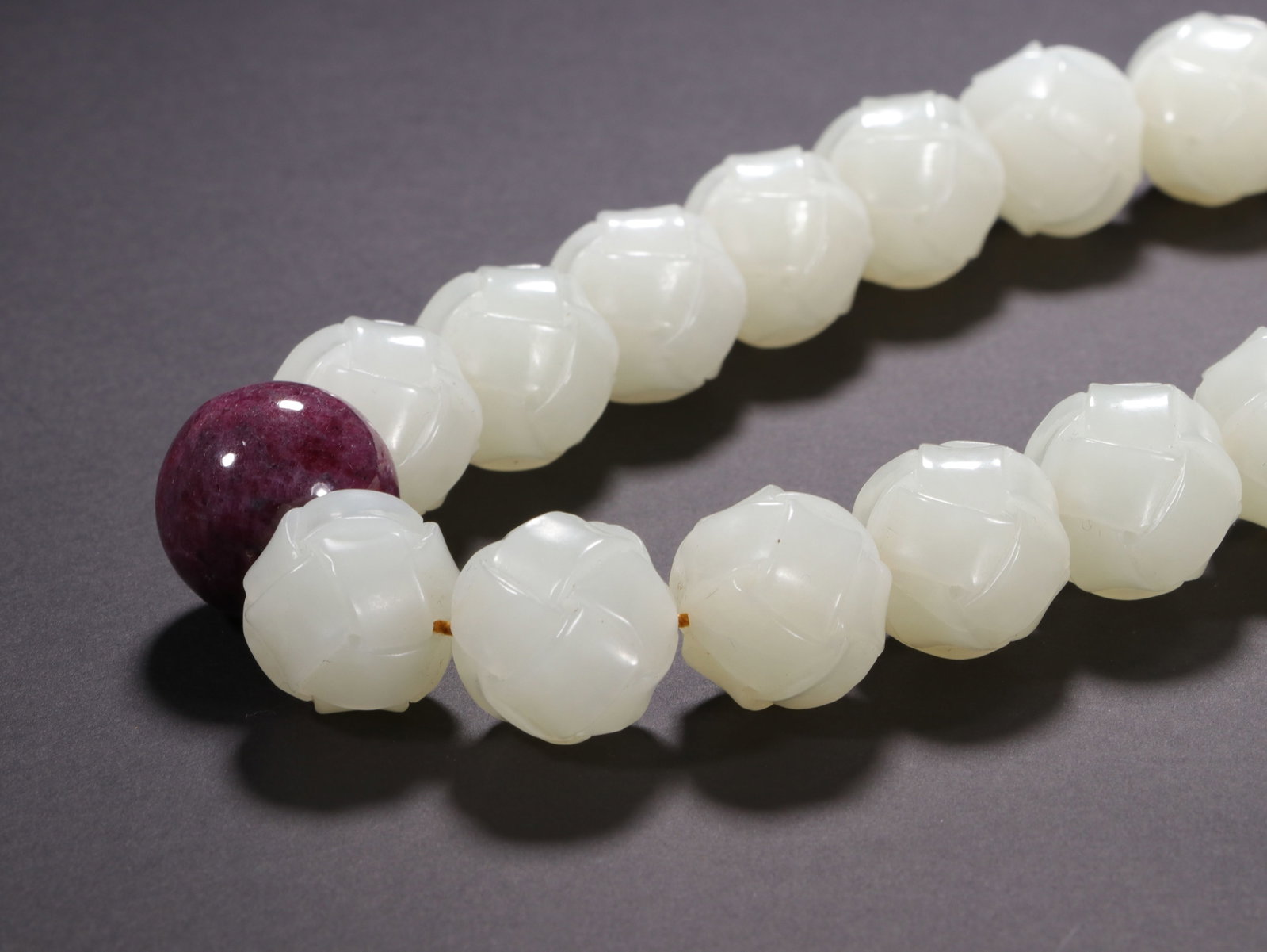 A Chinese White Jade Eighteen-Bead Hand String - 7