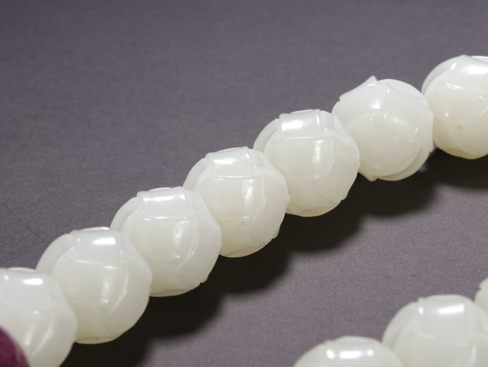 A Chinese White Jade Eighteen-Bead Hand String - 8