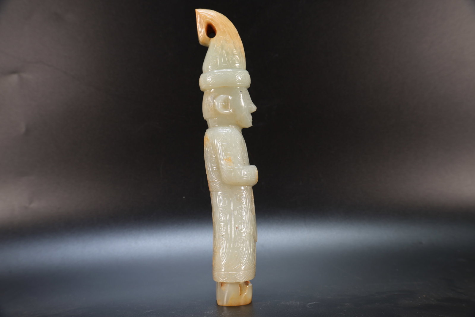 A Jade Carved Beast Face Pattern Character Shape Figure - 14