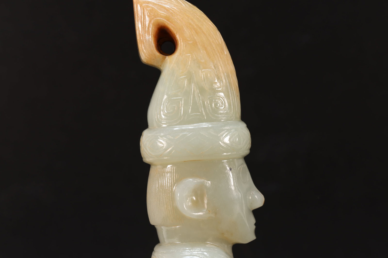 A Jade Carved Beast Face Pattern Character Shape Figure - 15