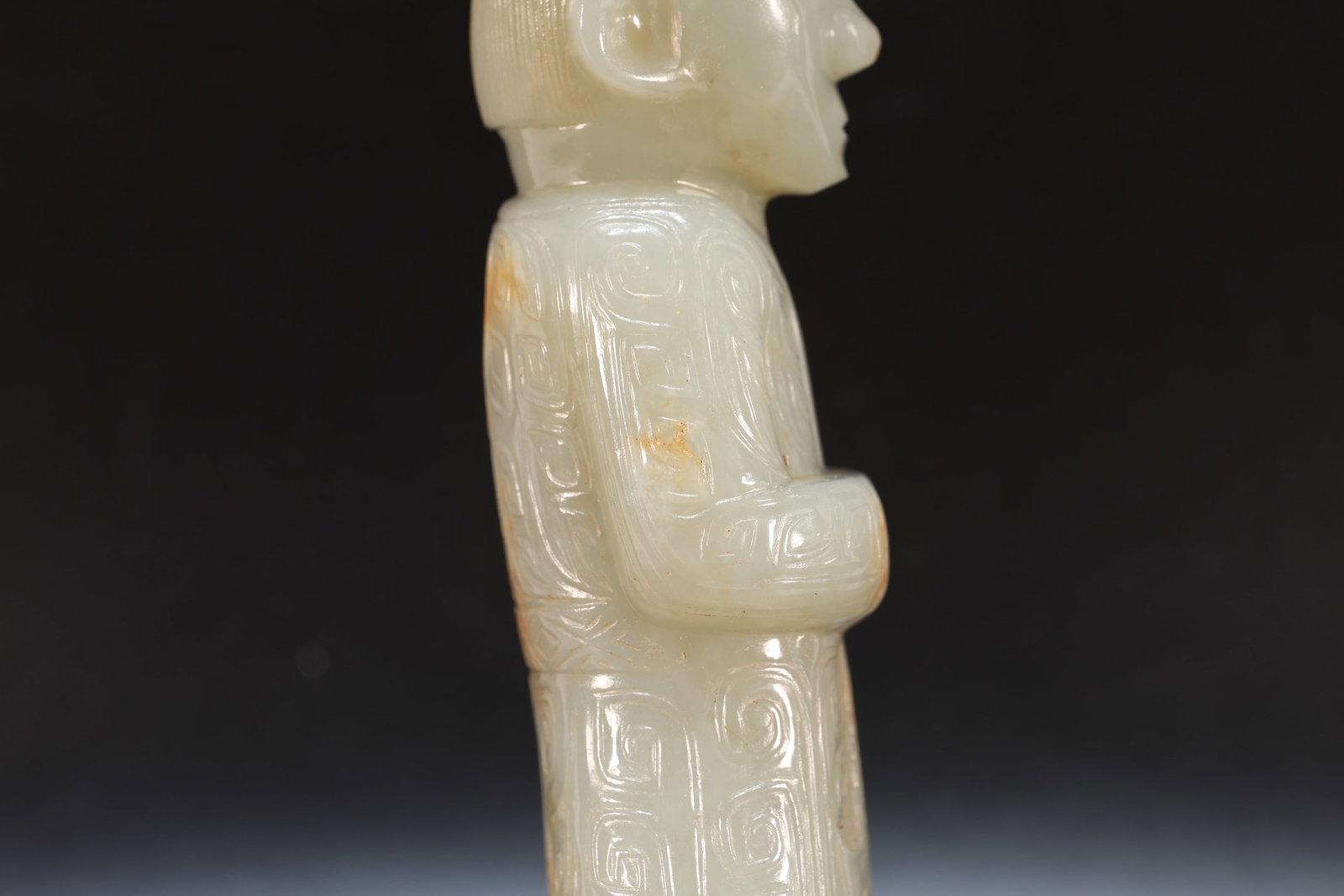 A Jade Carved Beast Face Pattern Character Shape Figure - 16