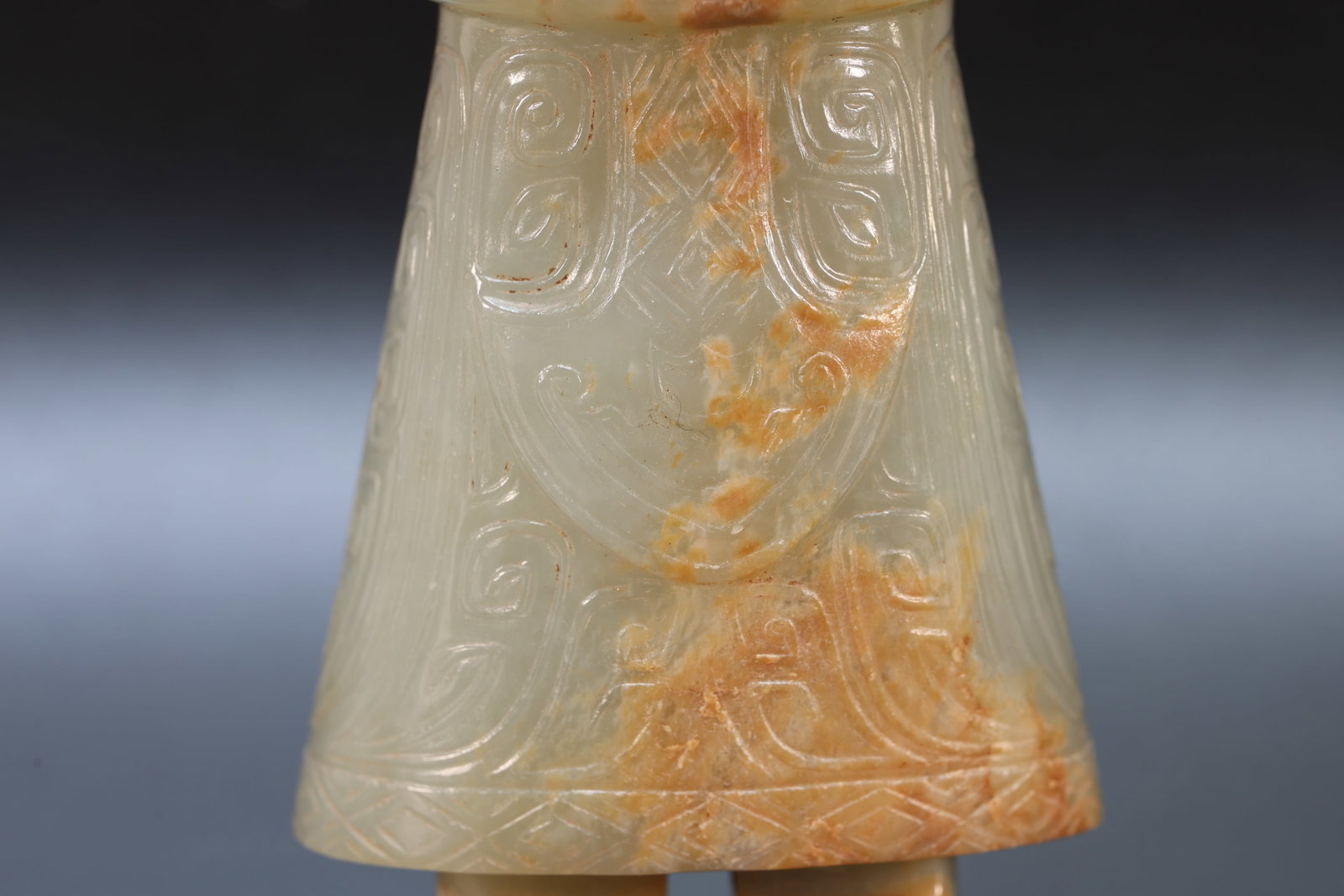 A Jade Carved Beast Face Pattern Character Shape Figure - 4