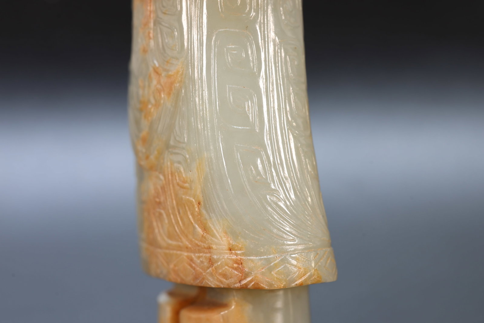 A Jade Carved Beast Face Pattern Character Shape Figure - 8