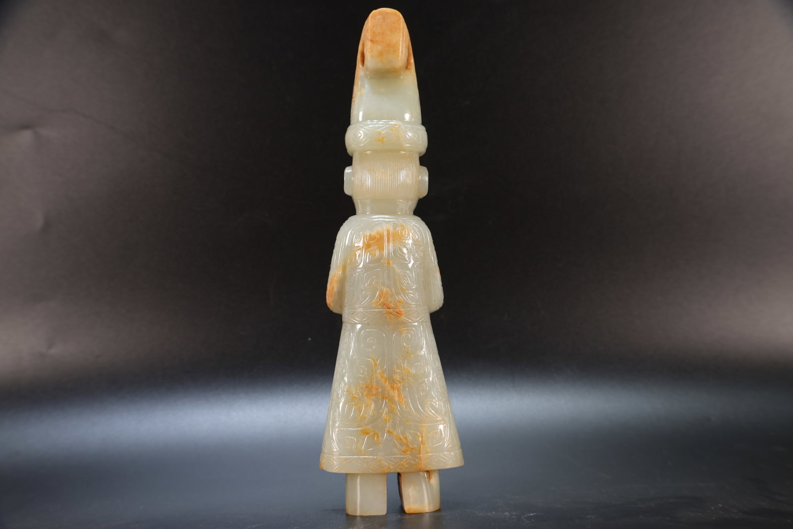 A Jade Carved Beast Face Pattern Character Shape Figure - 9