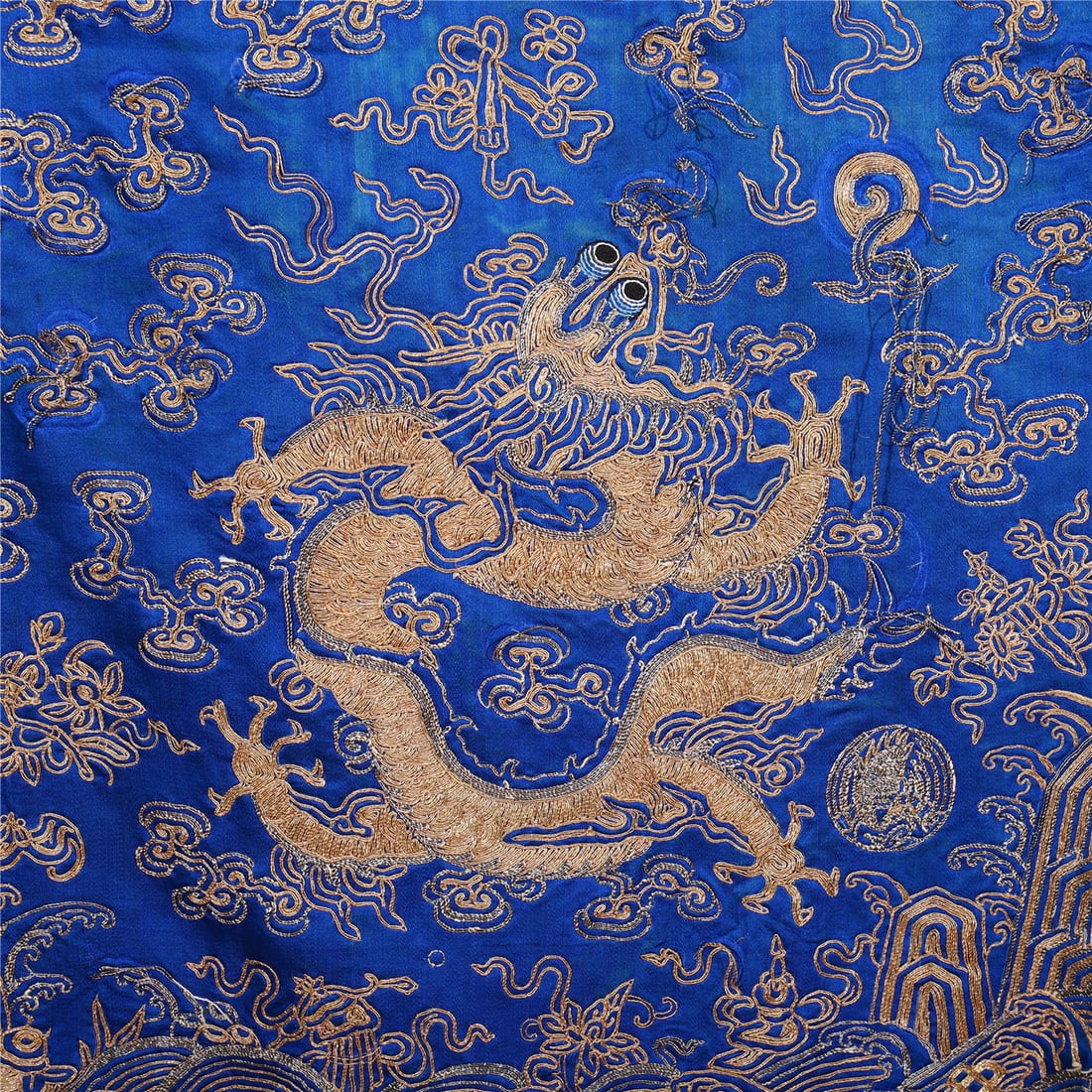 Chinese Blue Ground Dragon Robe - 3