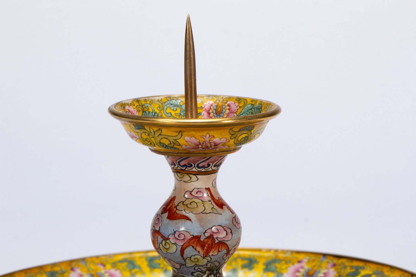 Chinese Painted Enamel Candlestick - 2