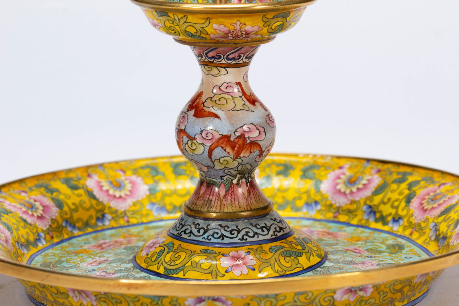 Chinese Painted Enamel Candlestick - 3