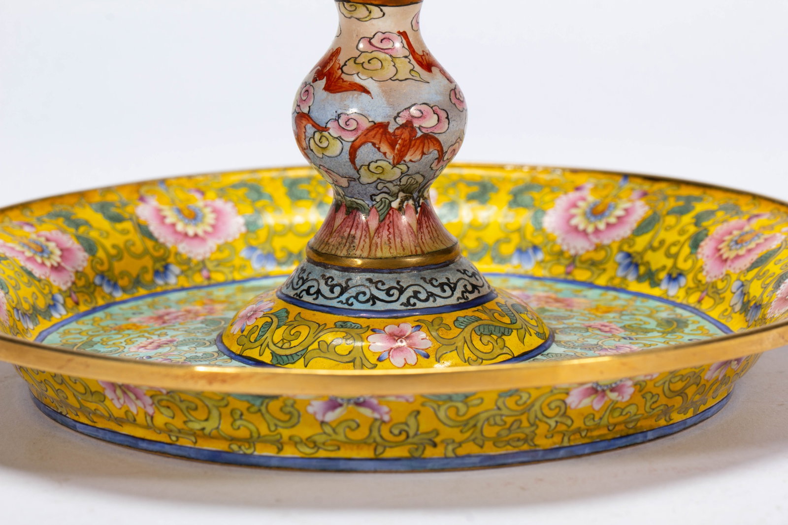 Chinese Painted Enamel Candlestick - 4