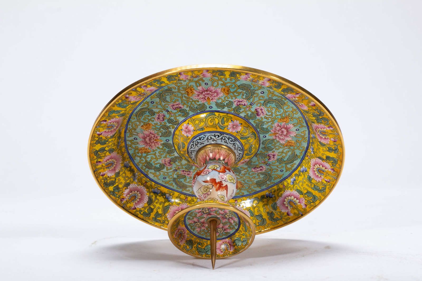 Chinese Painted Enamel Candlestick - 5