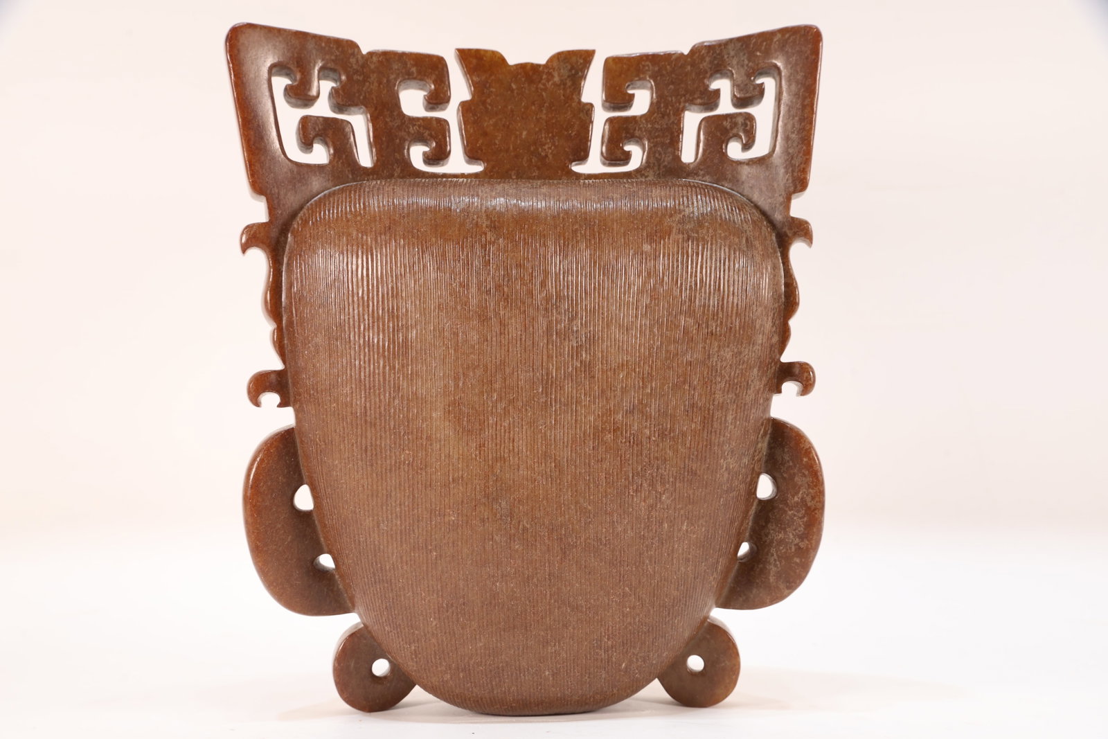 A Jade Carved Beast Face Pattern Figure - 9